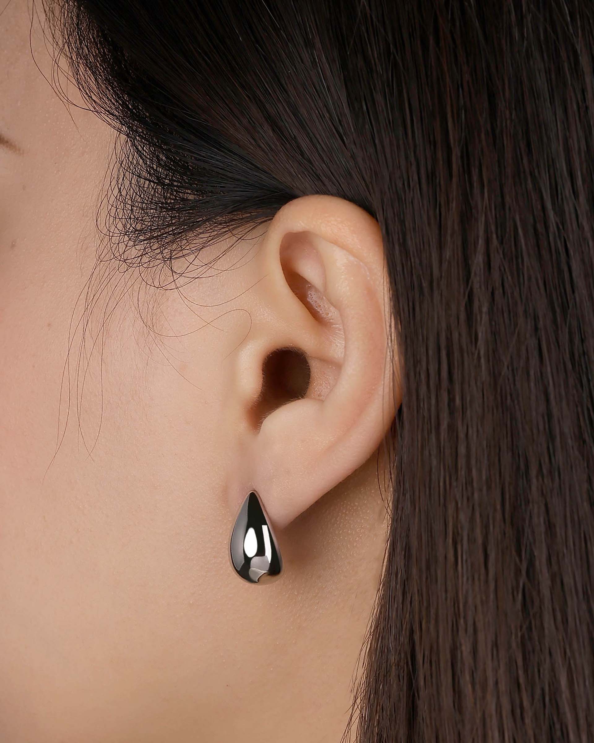 Marlene Teardrop Stud Earrings in Silver