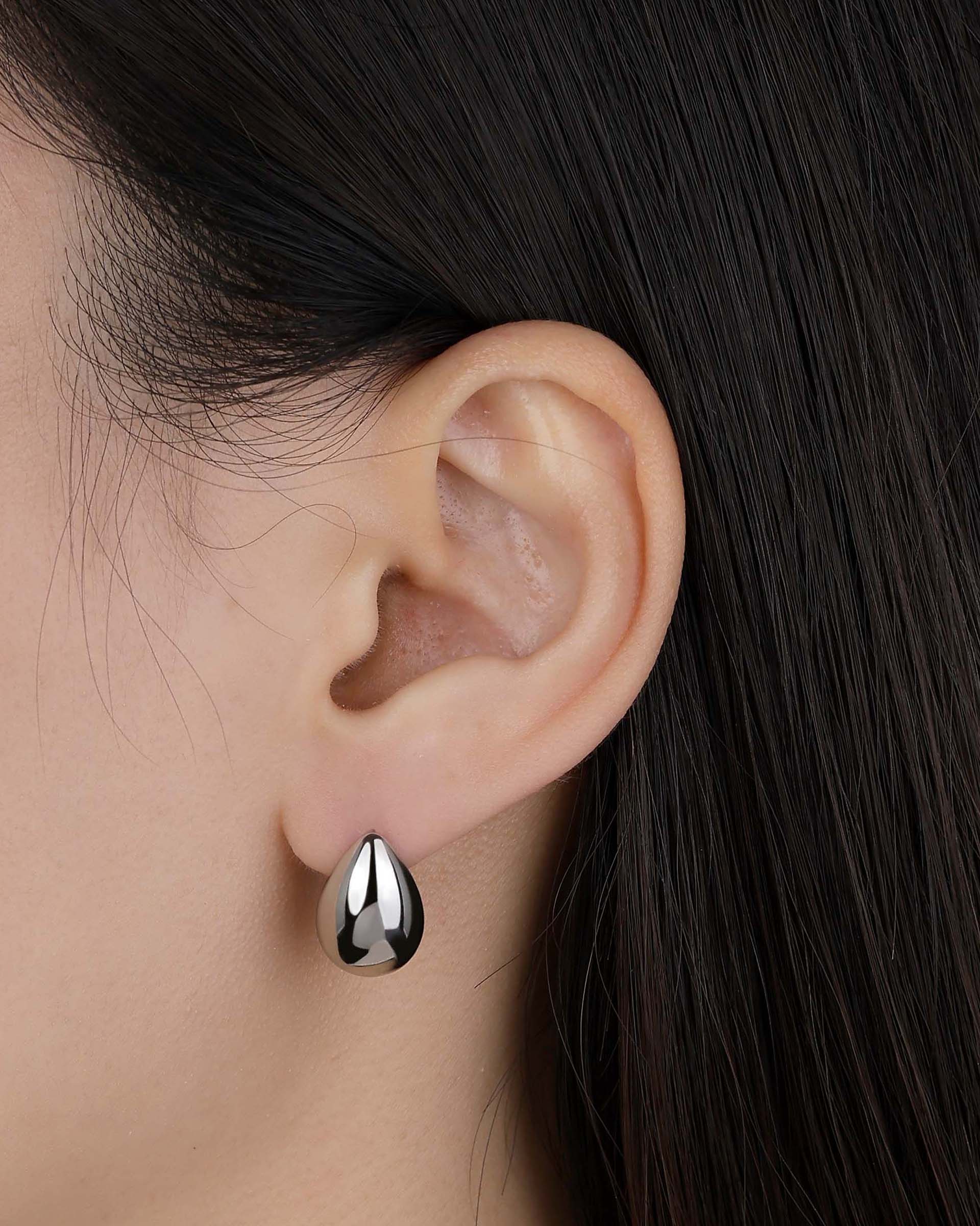 Marlene Teardrop Stud Earrings in Silver