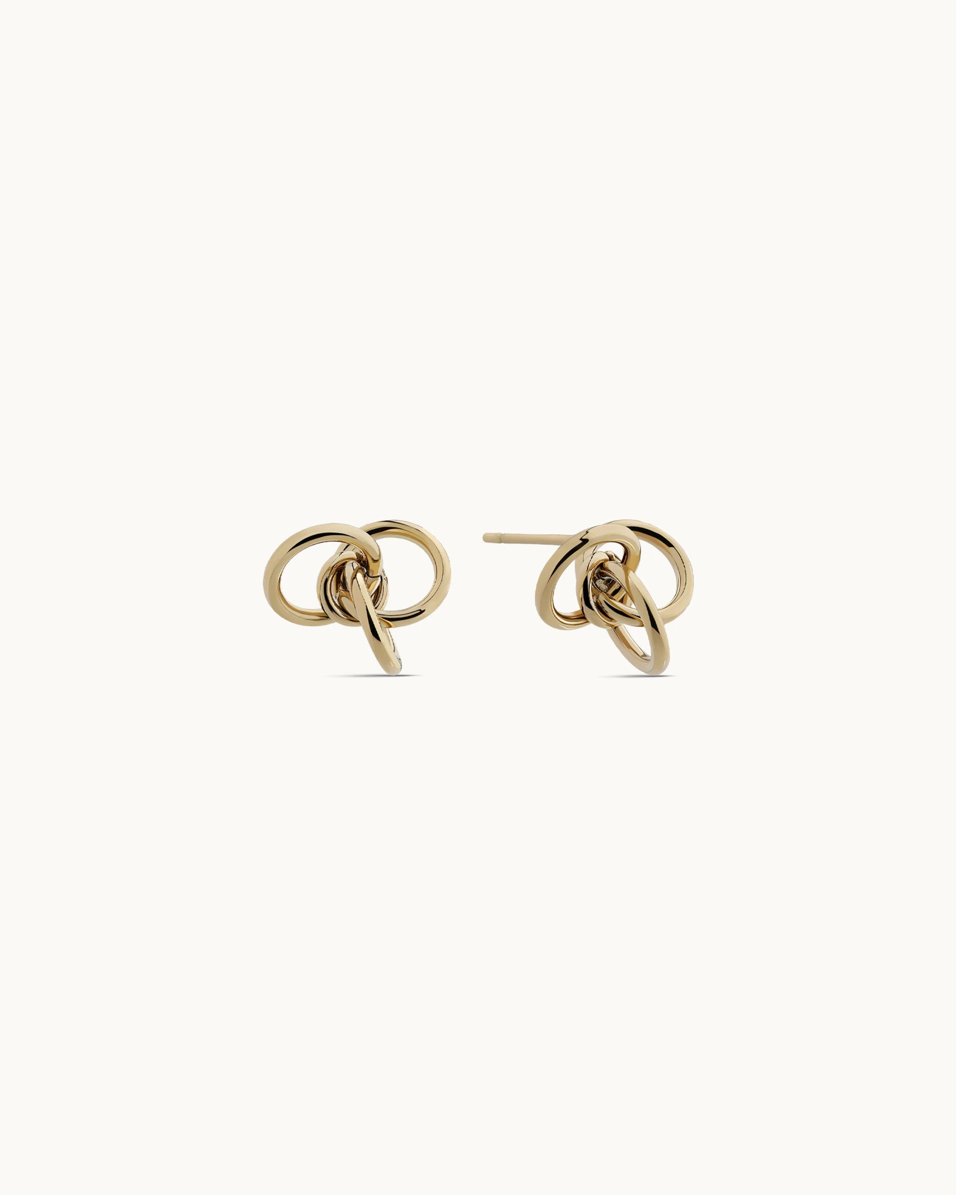 Mindy Knotted Stud Earrings in Gold
