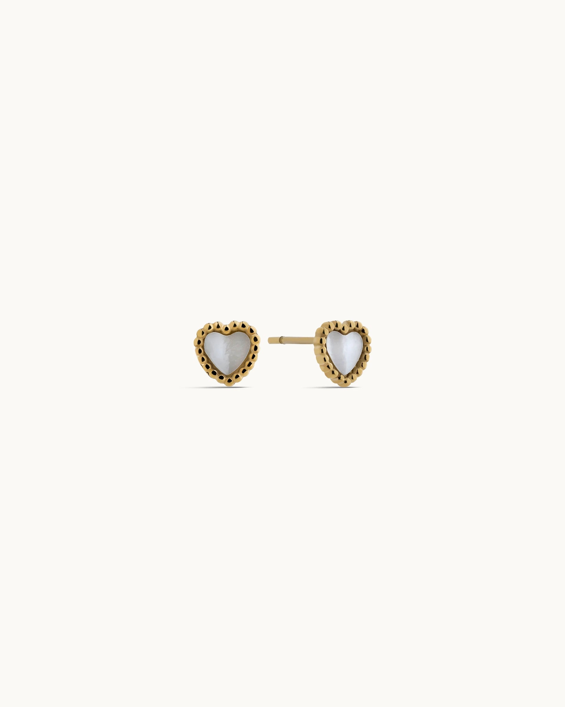 Lynne Heart Stud Earrings in Gold