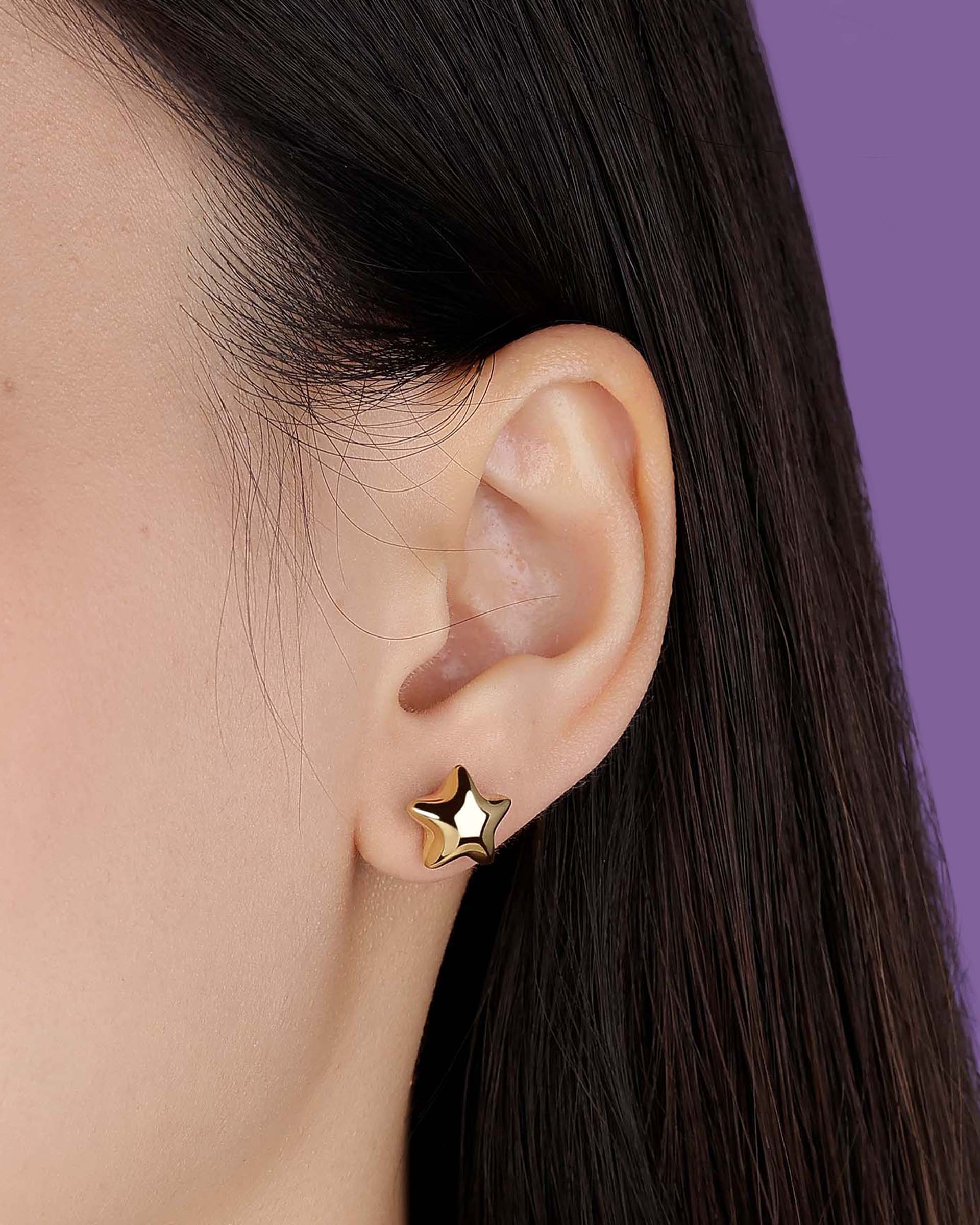 Rhoda Star Stud Earrings in Gold