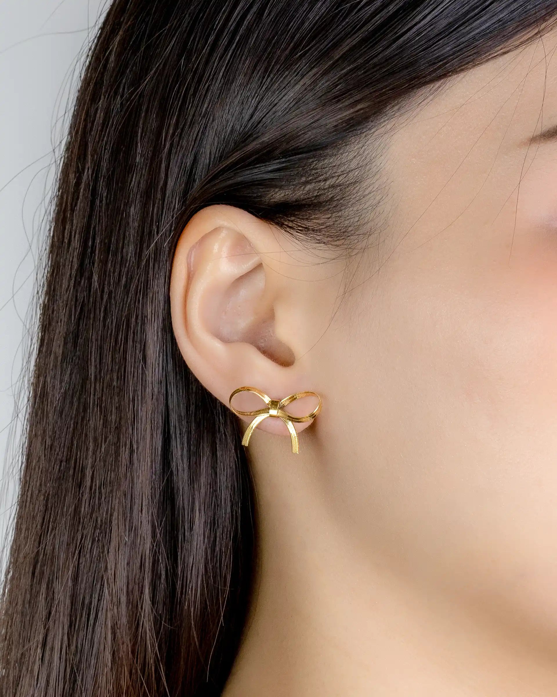 Anita Bow Stud Earrings in Gold
