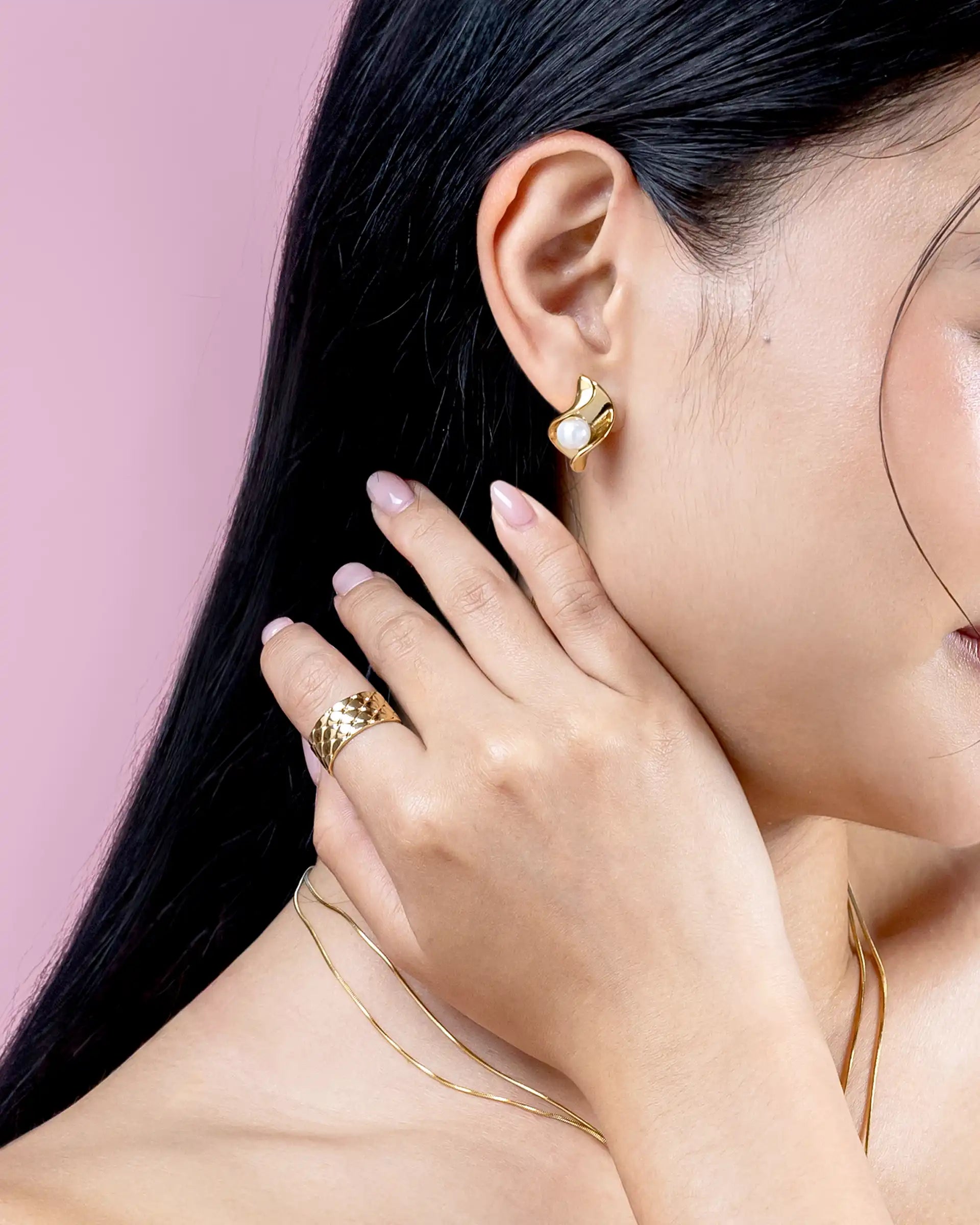Edna Quilted Ring in Gold