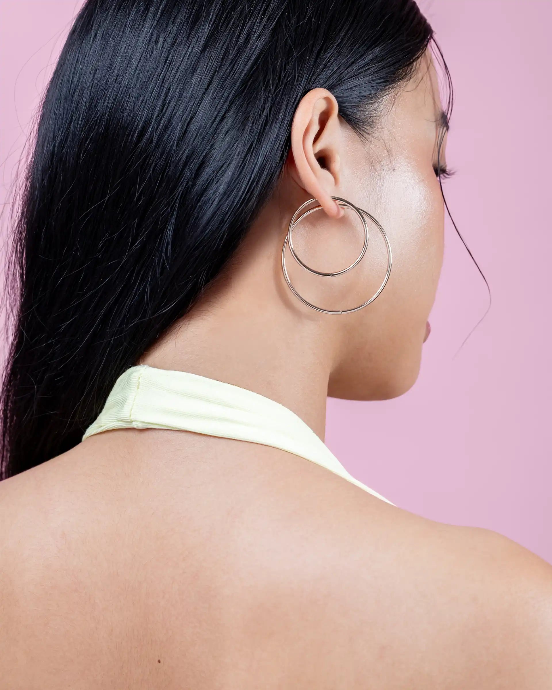 Elvira Classic Hoop Earrings in Silver - L