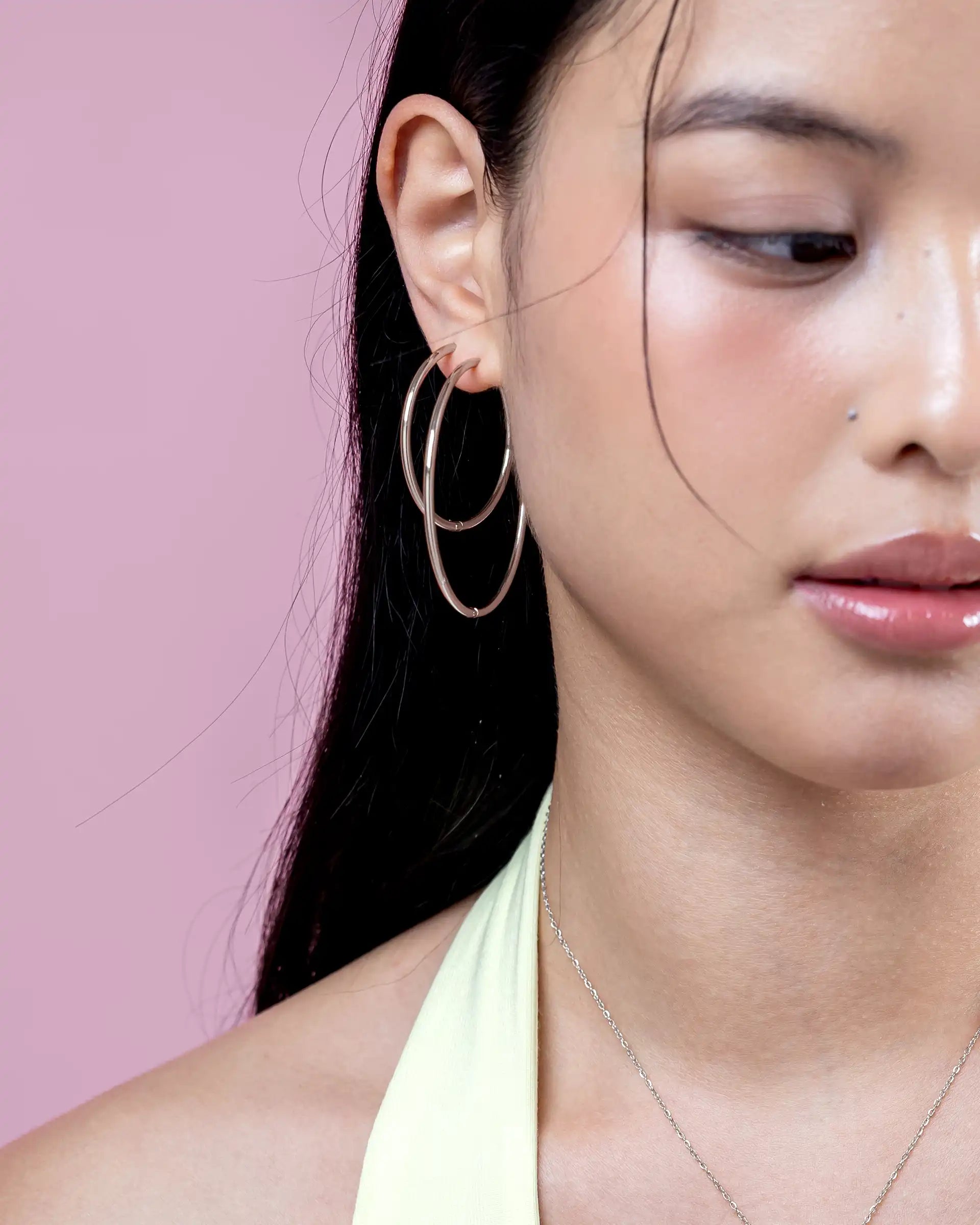 Elvira Classic Hoop Earrings in Silver - L