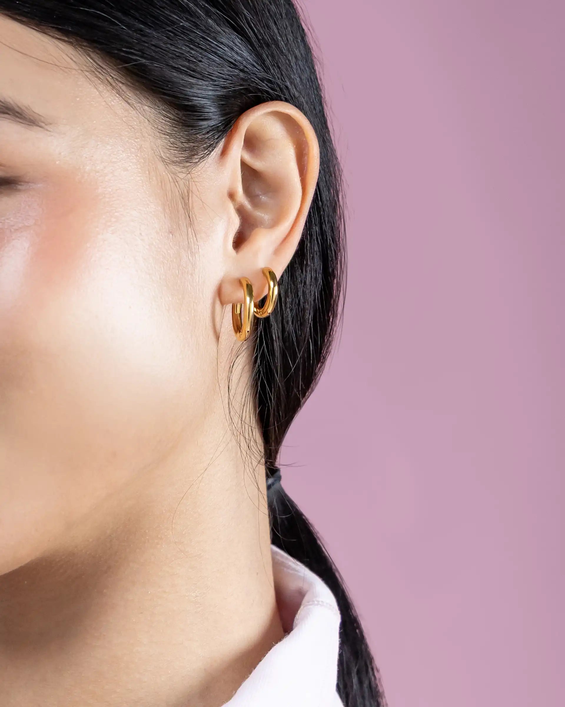 Brigid Tube Hoop Earrings in Gold - XS