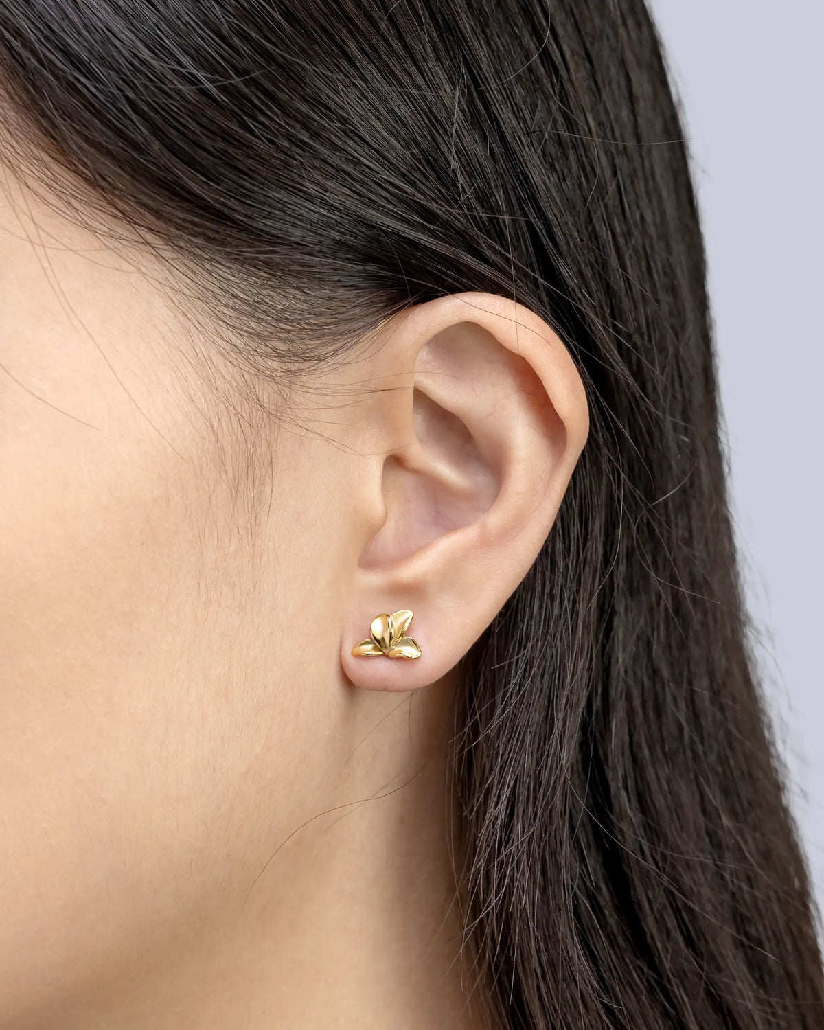Betsy Sculpted Petal Stud Earrings in Gold