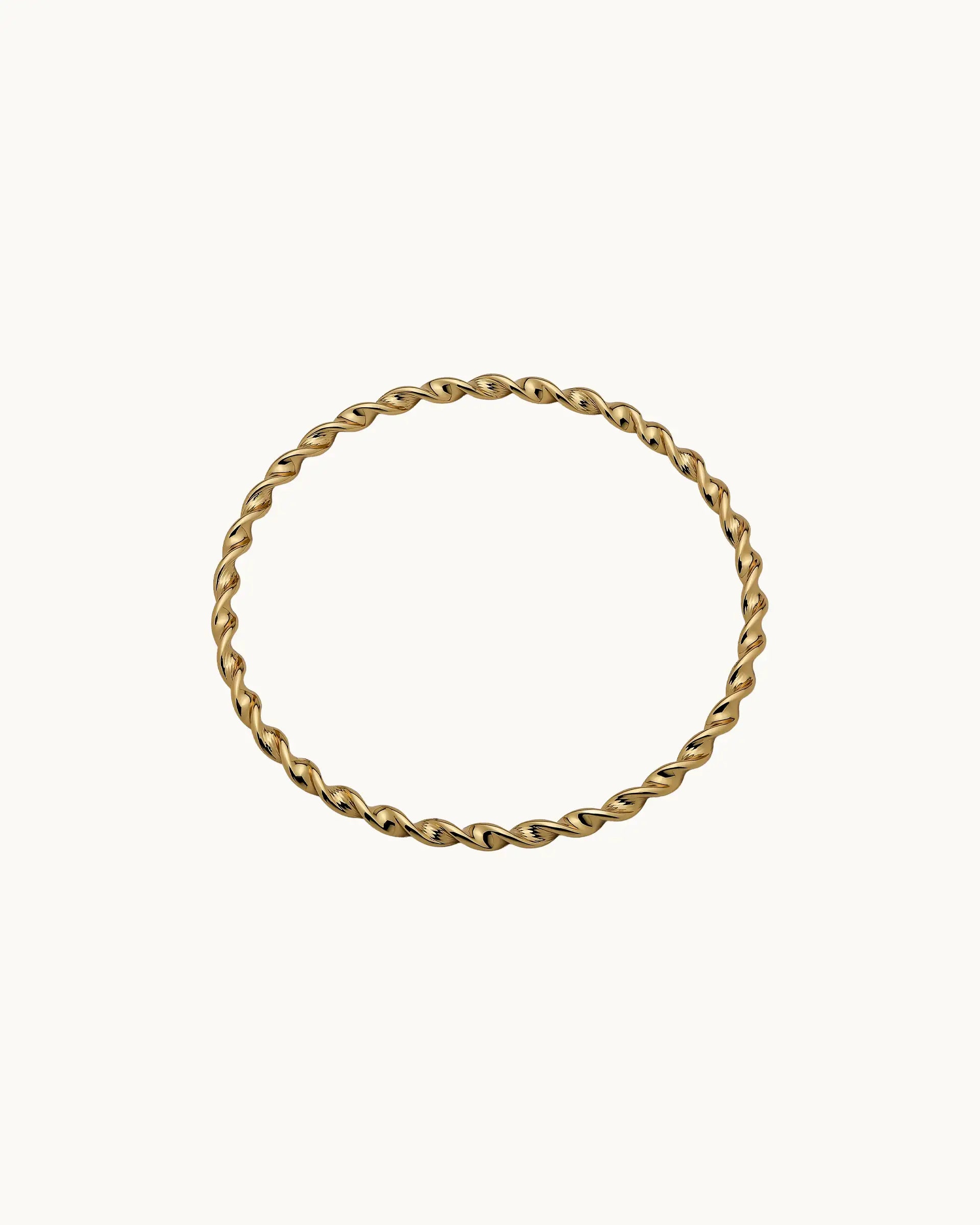 Jovi Twisted Rope Bangle in Gold