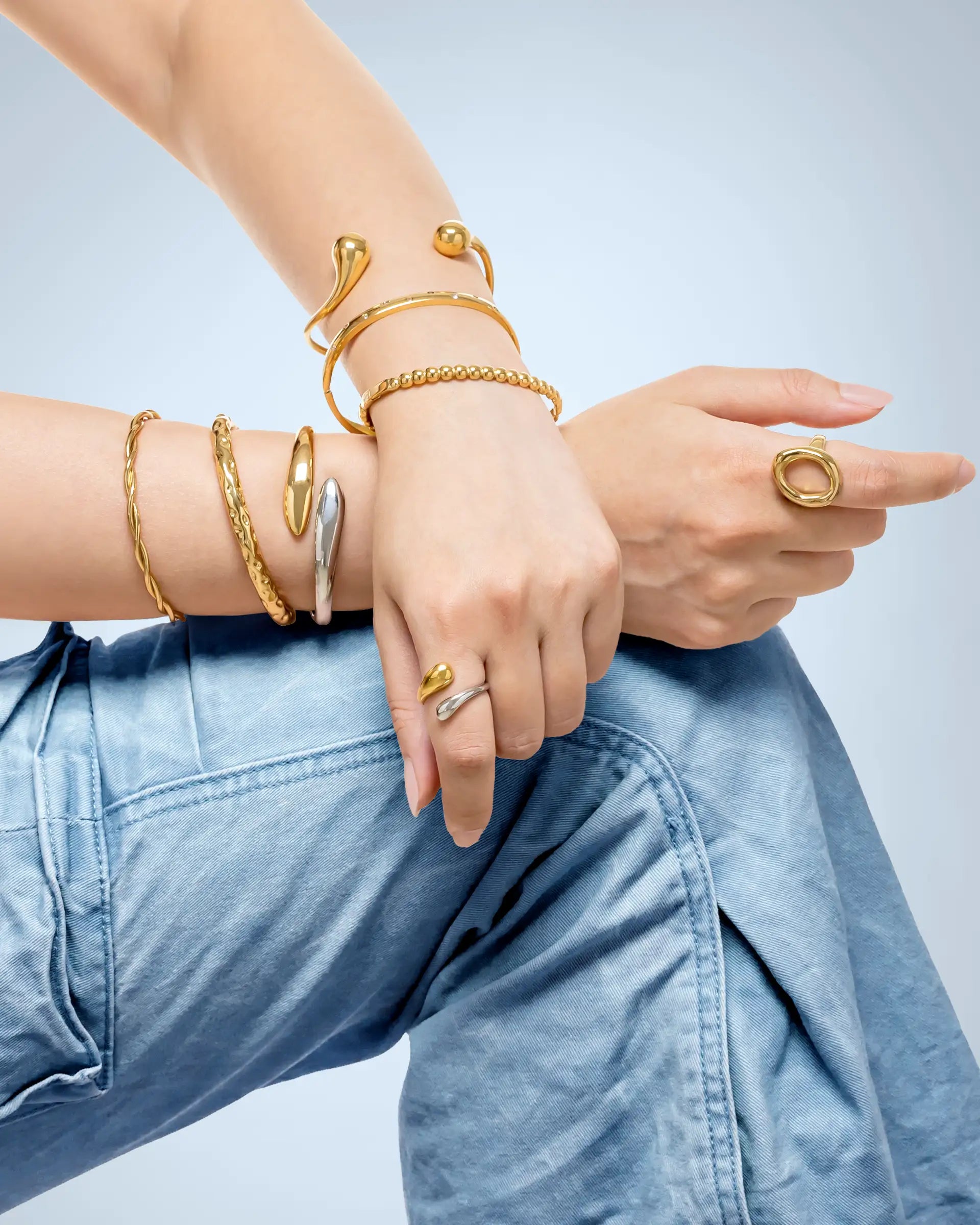 Brenda Bubble Bangle in Gold