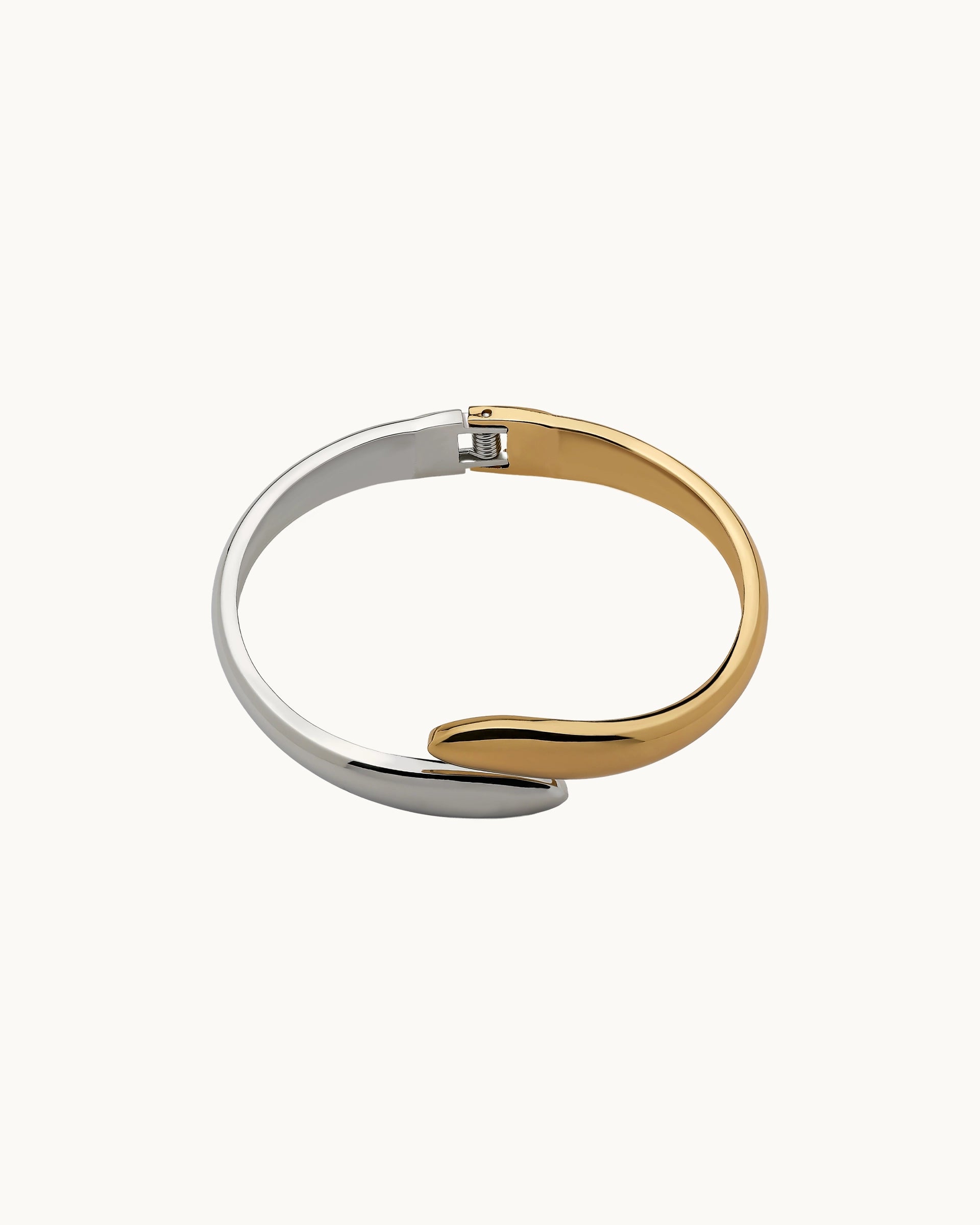 Athena Bypass Cuff Bangle in Two-Tone