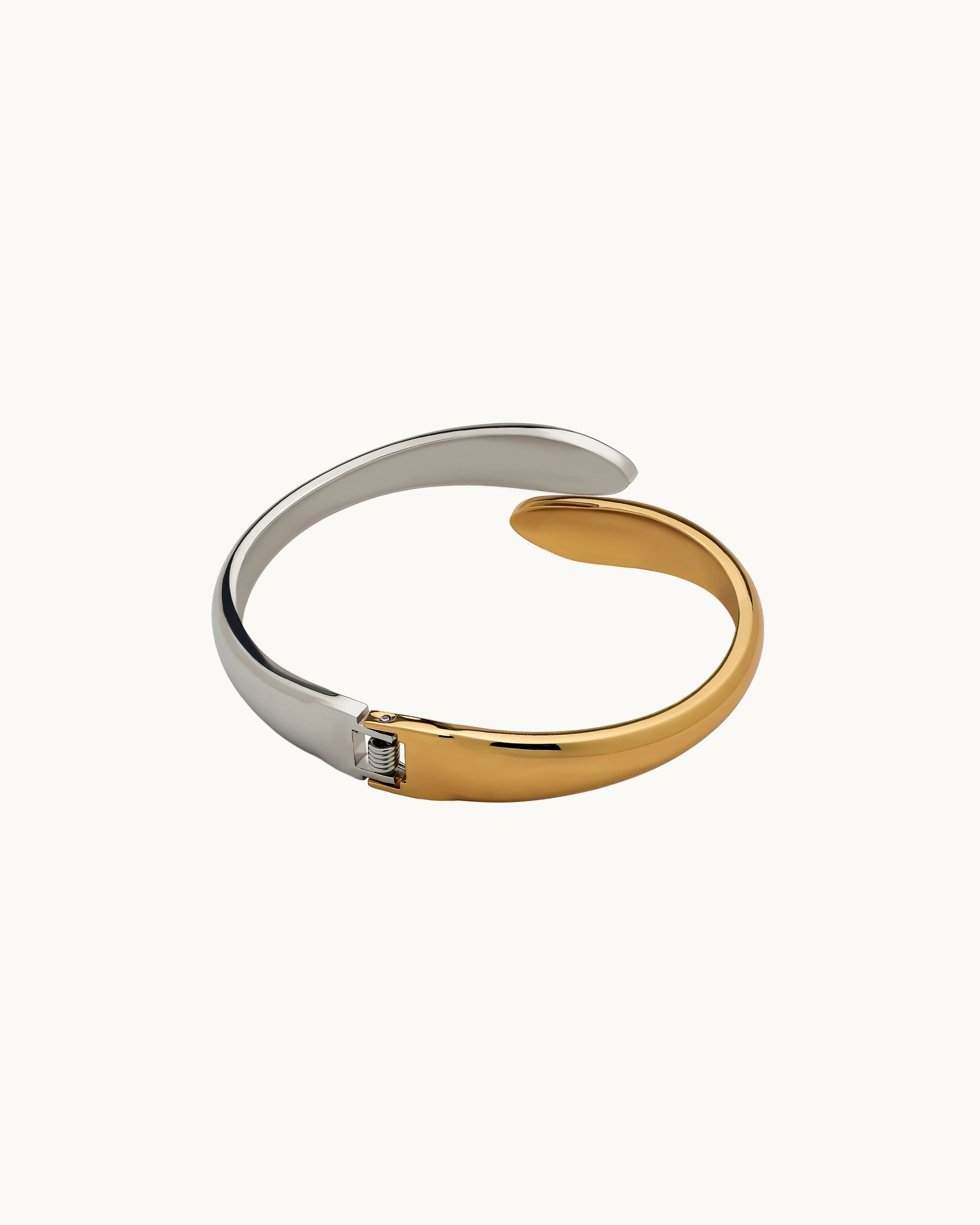 Athena Bypass Cuff Bangle in Two-Tone