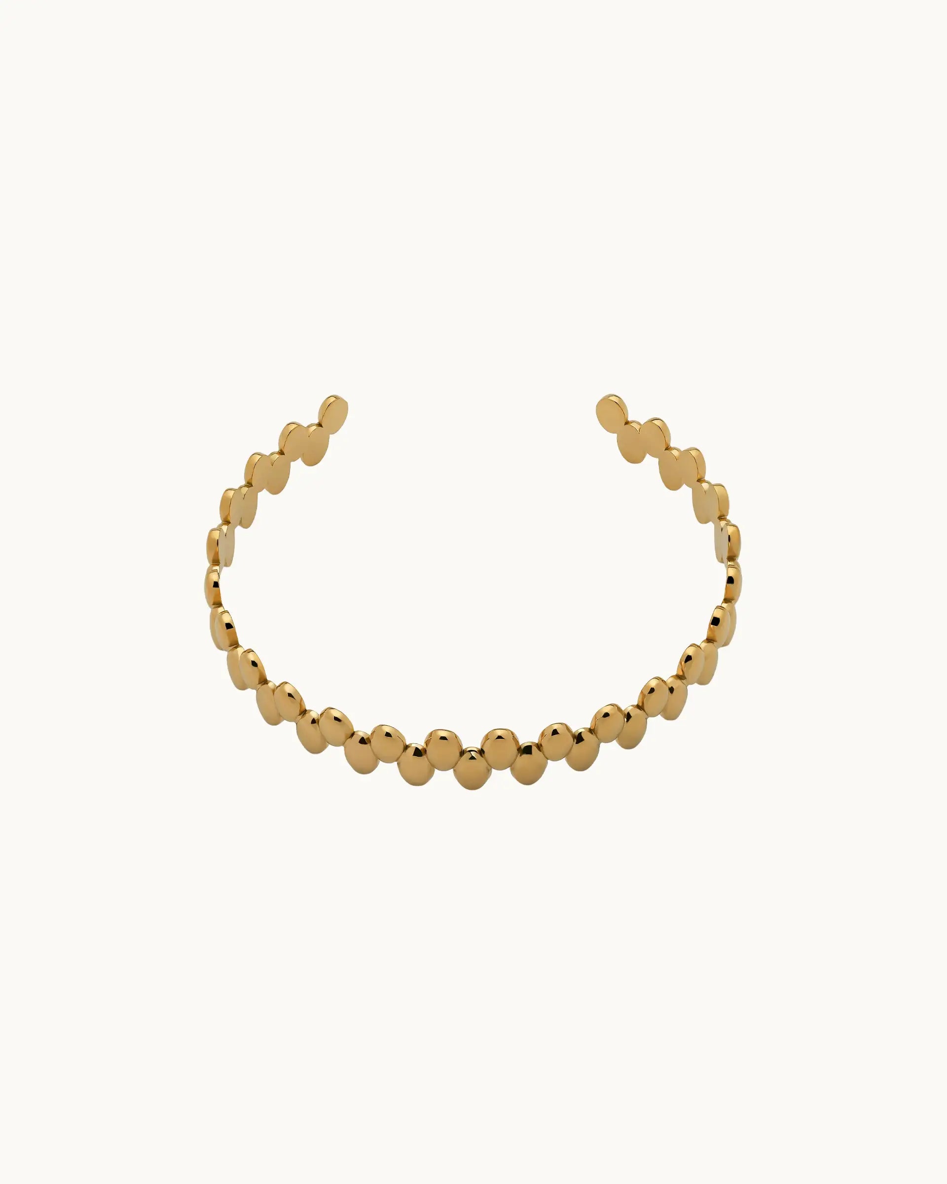 Lenor Double Oval Cuff Bangle in Gold