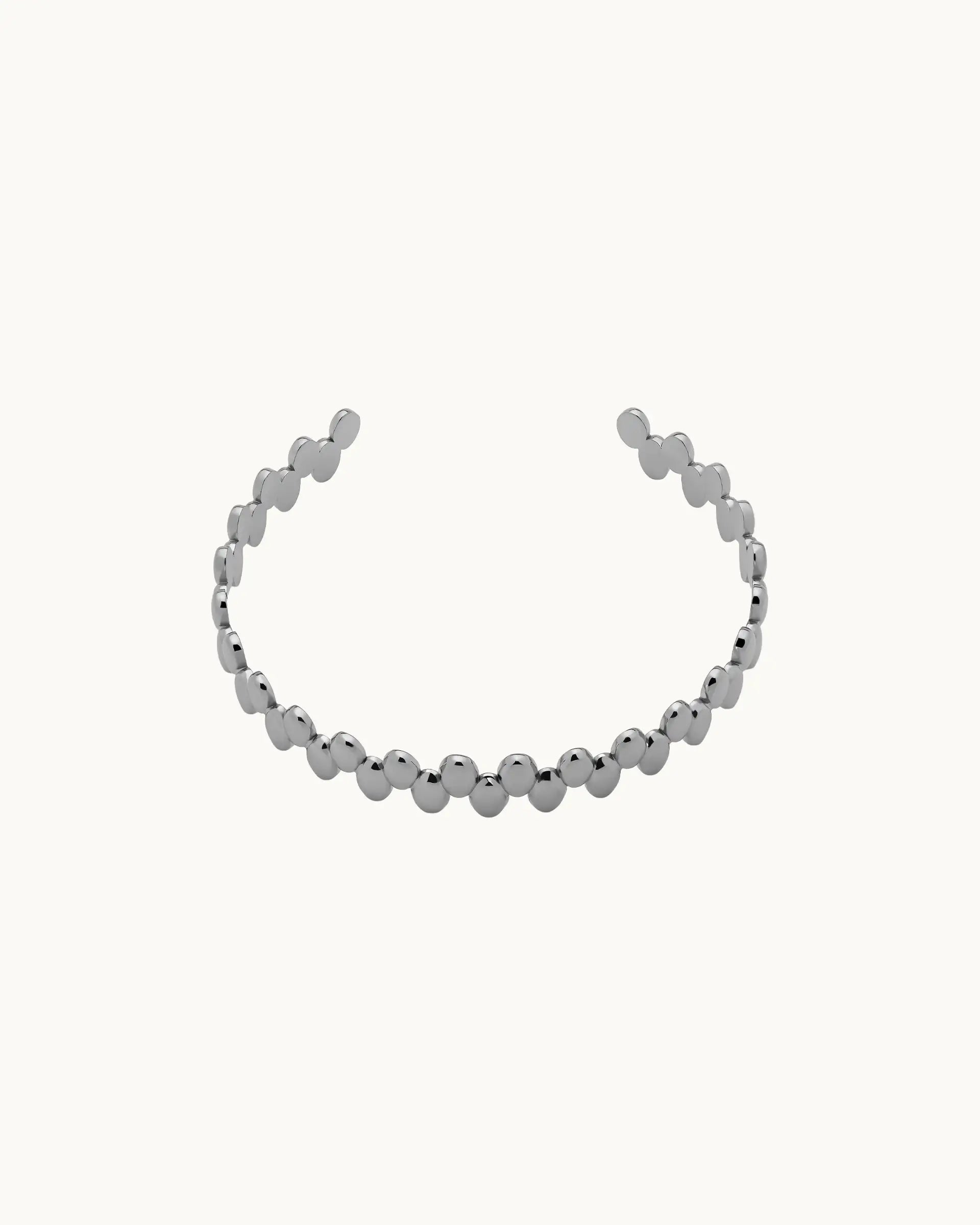 Lenor Double Oval Cuff Bangle in Silver