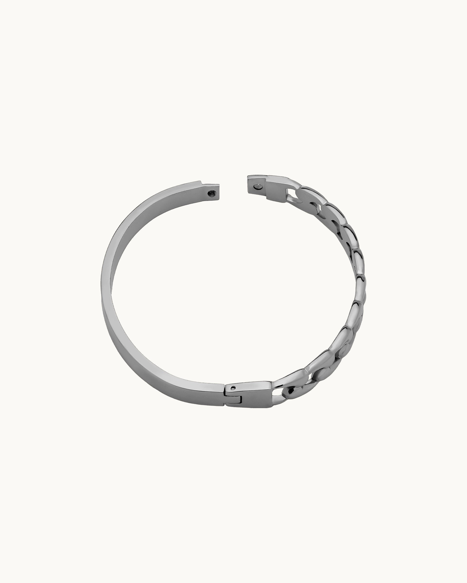 Polina Curb Chain Bangle in Silver