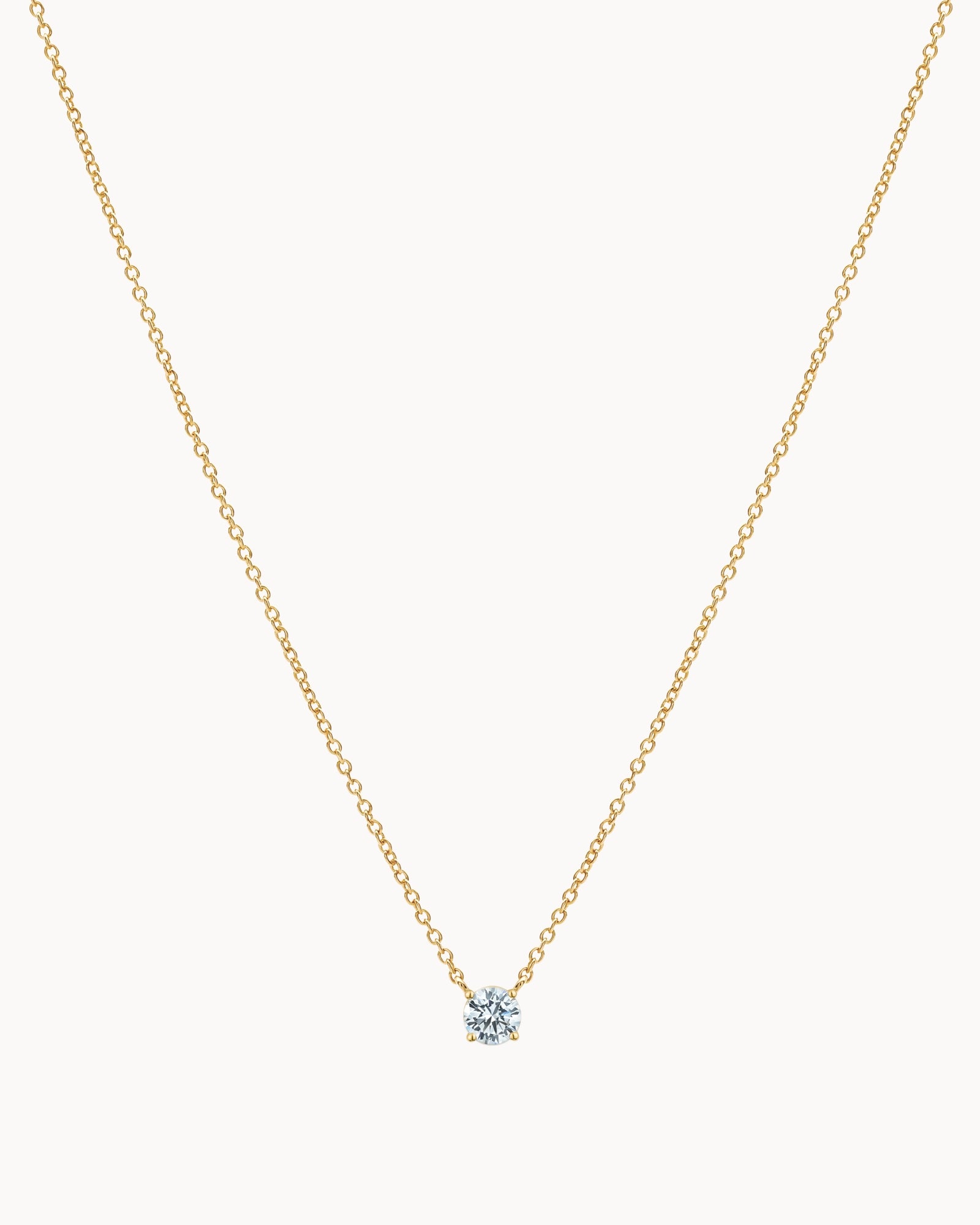 Solitaire Birthstone Necklace in Gold - Diamond