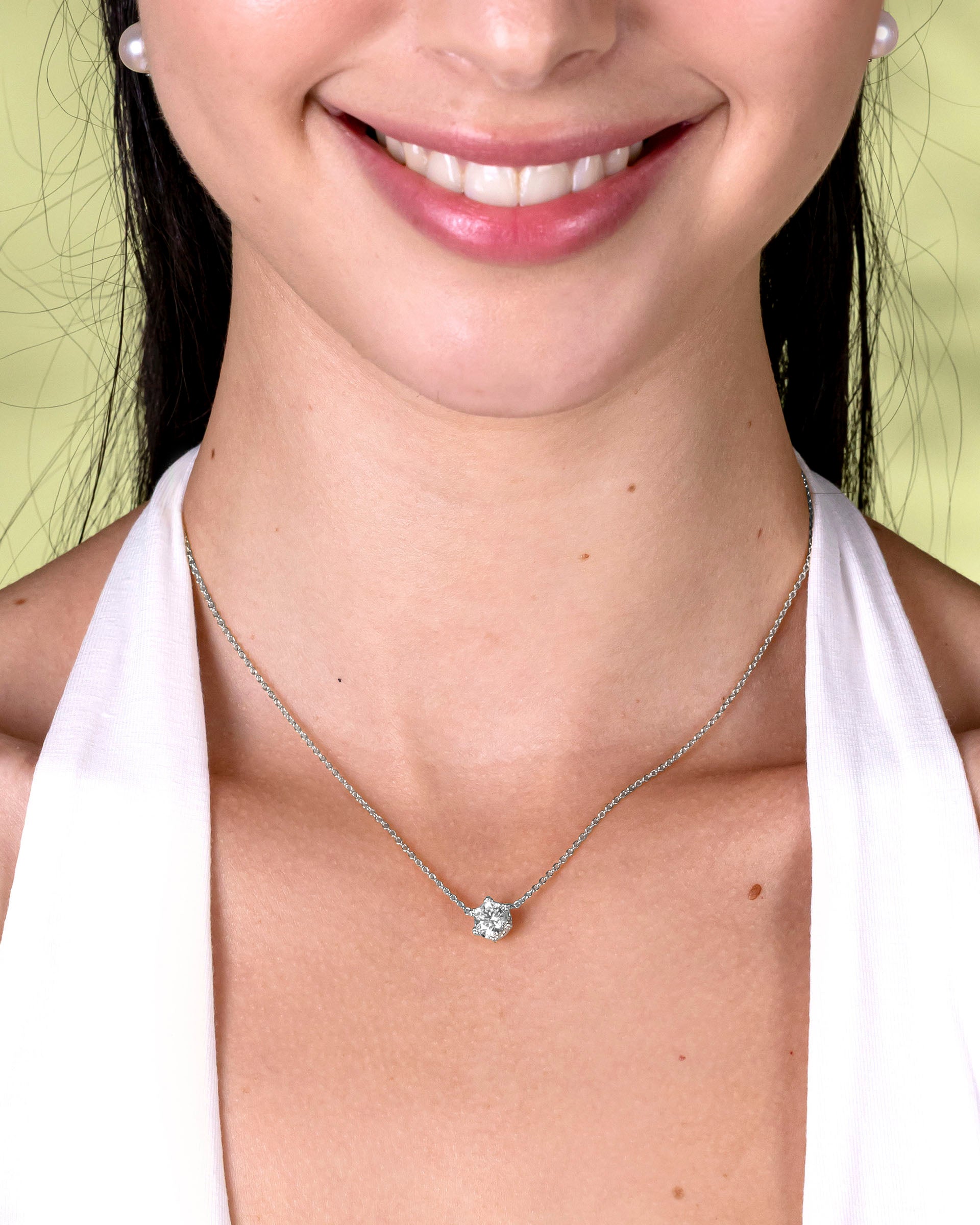Seliora Solitaire Necklace in Silver