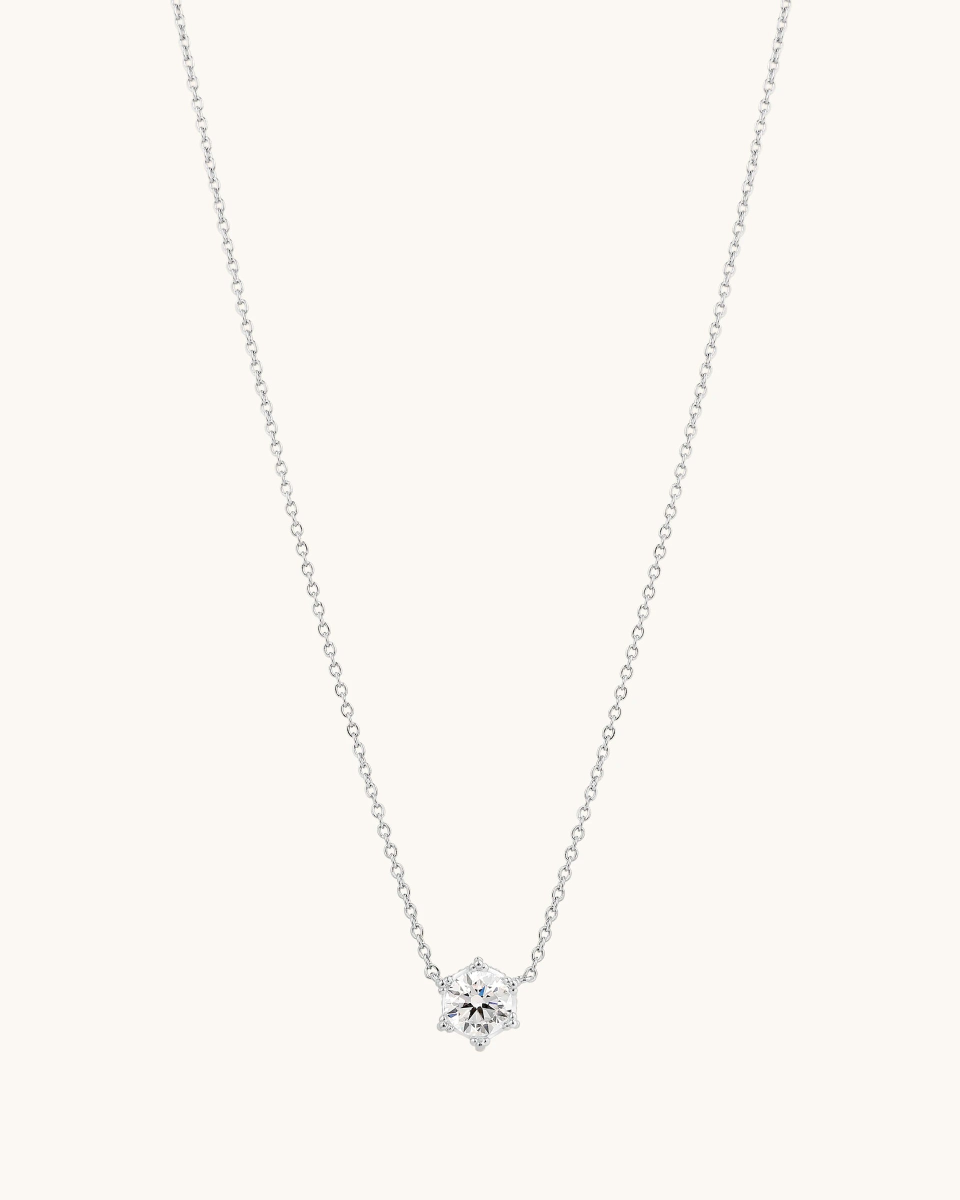 Seliora Solitaire Necklace in Silver