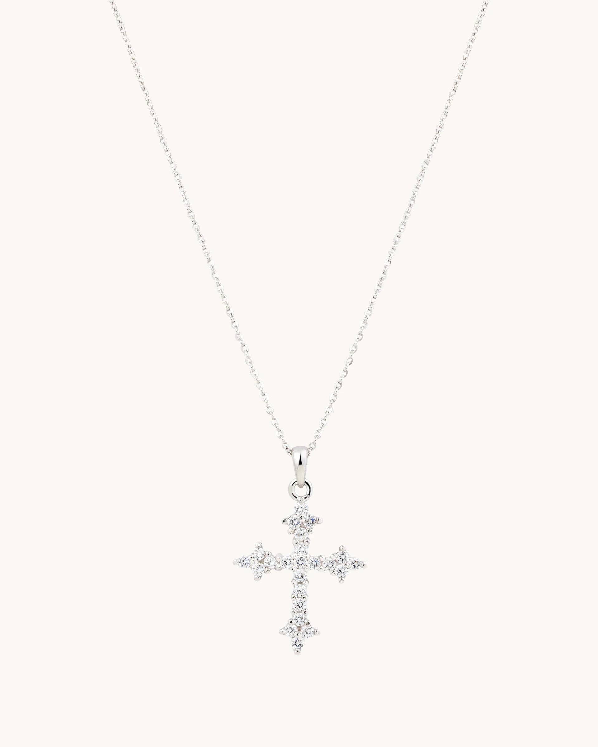 Angelica Cross Necklace in Silver