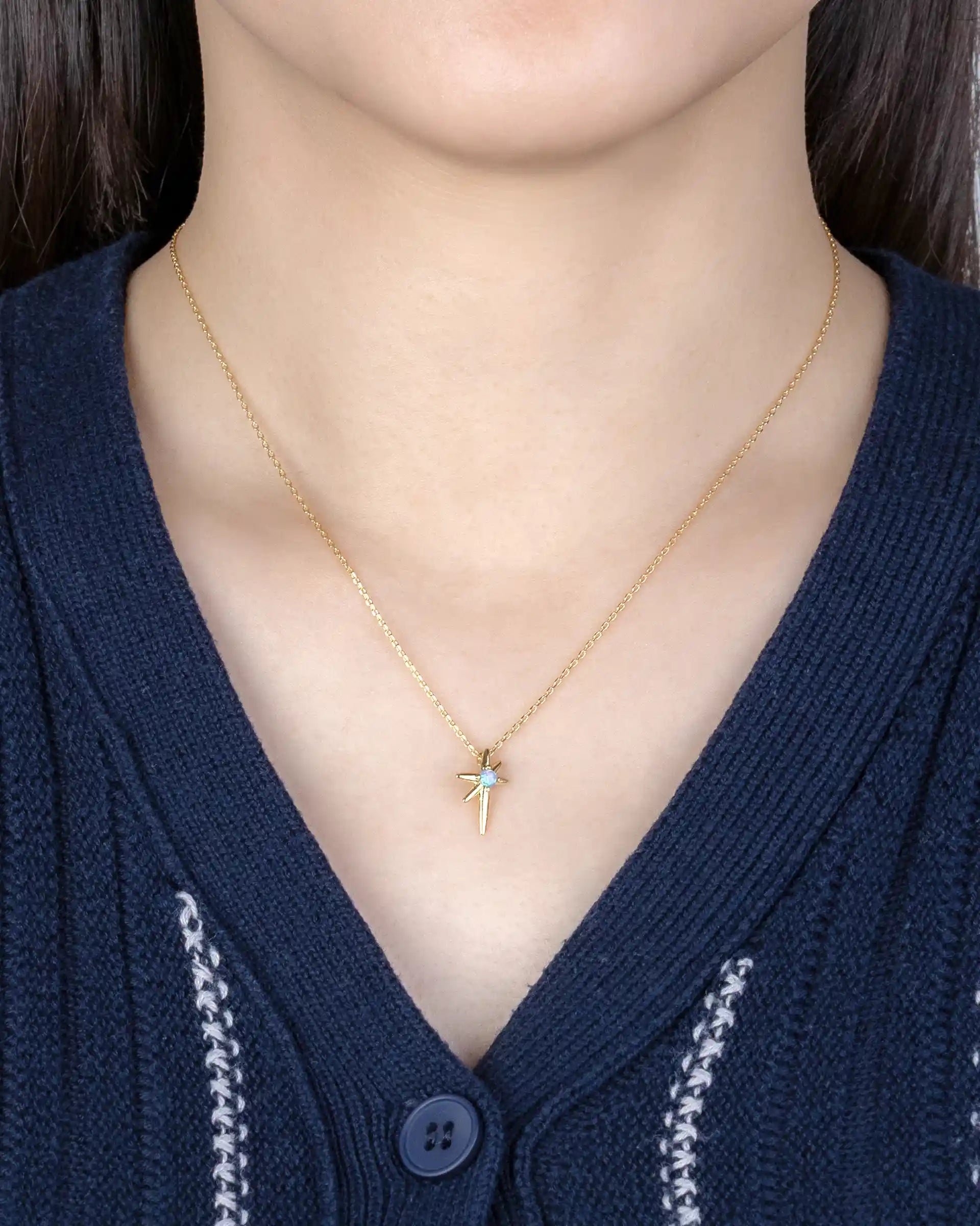 Terry Star Necklace in Gold - Blue