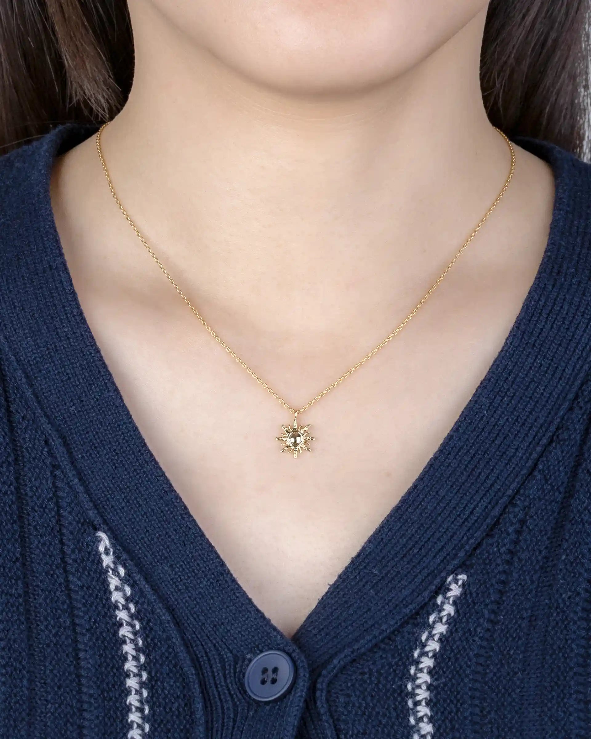 Tamra Sun Necklace in Gold