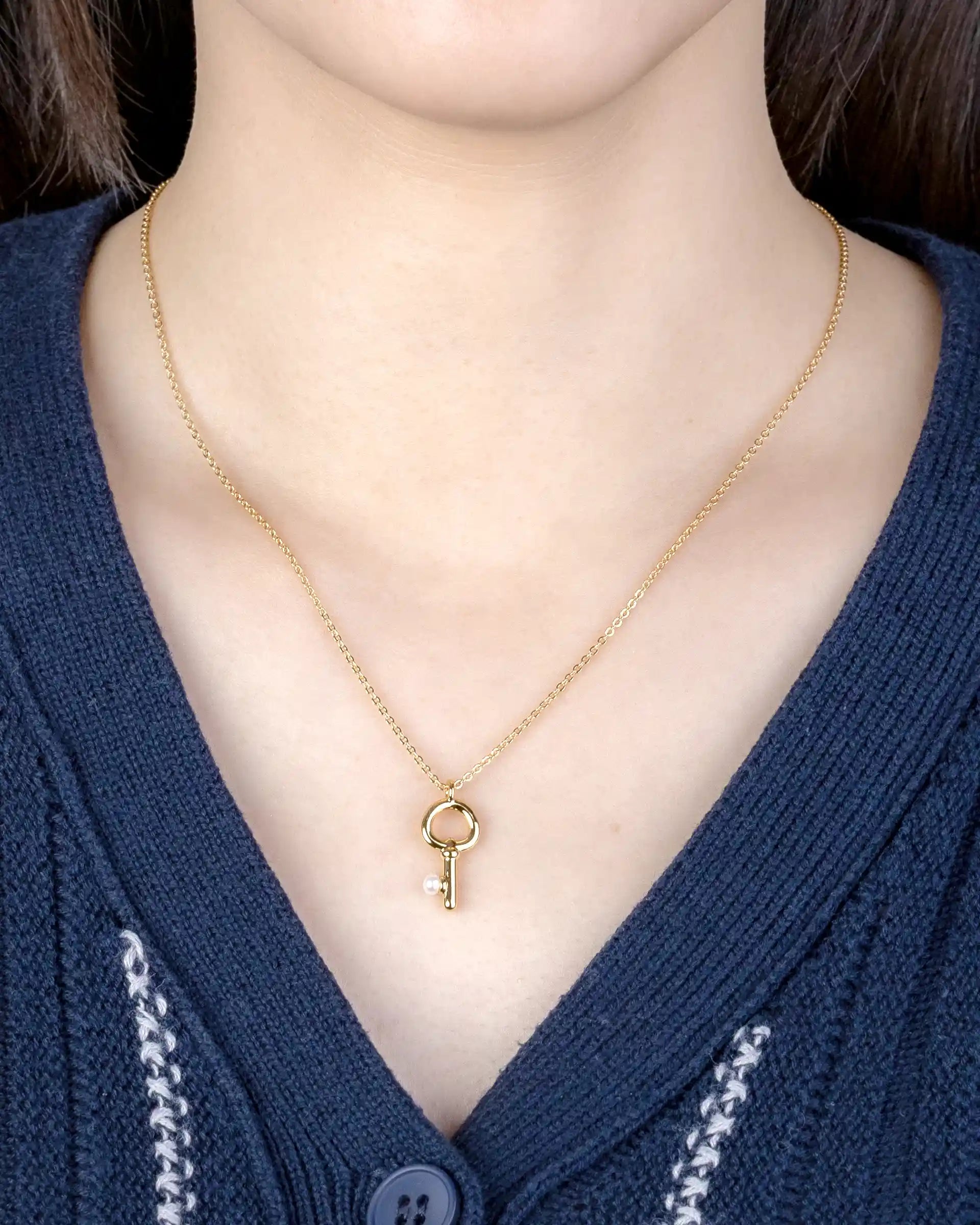 Jody Key Necklace in Gold