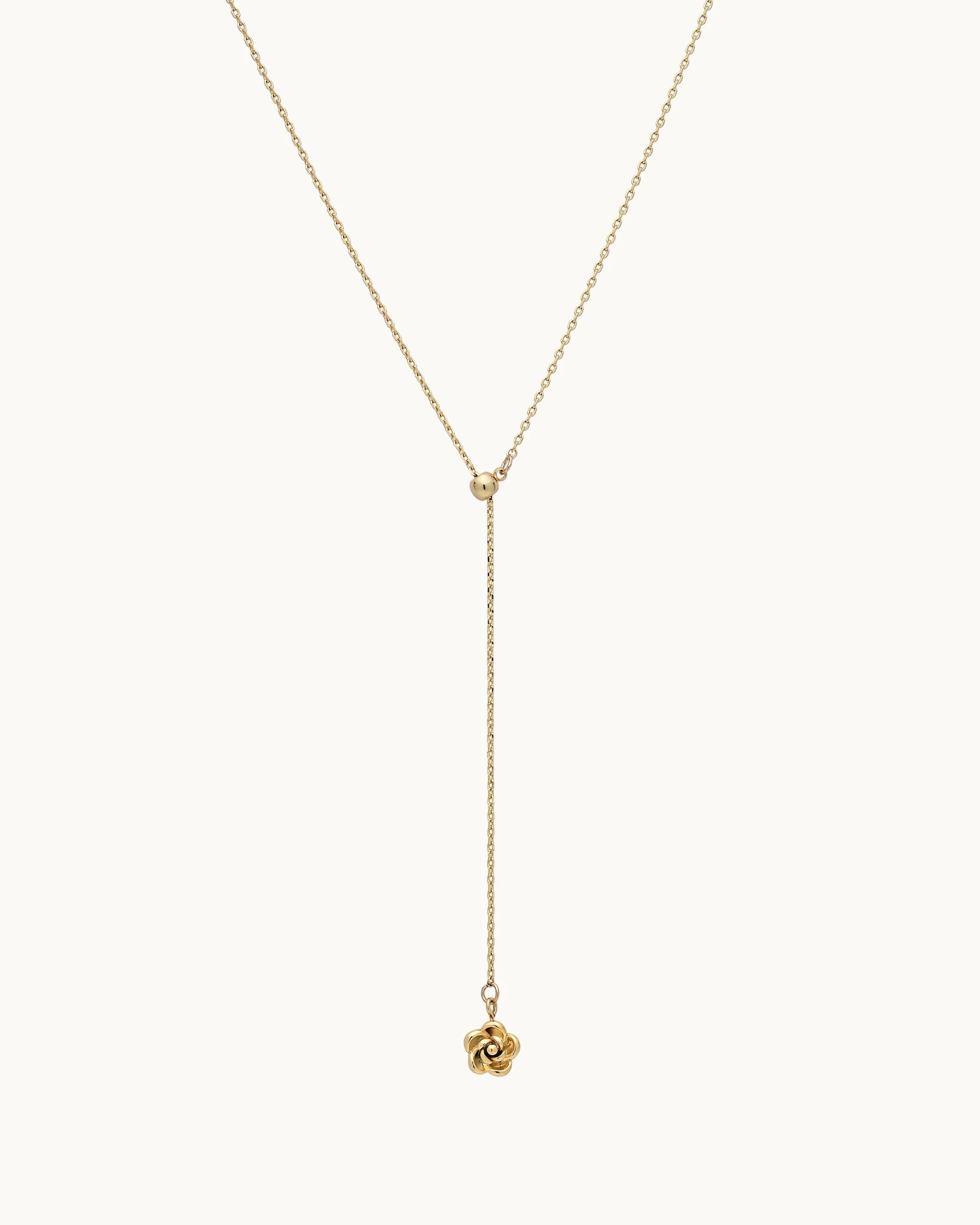 Camellia Rose Backdrop Necklace in Gold
