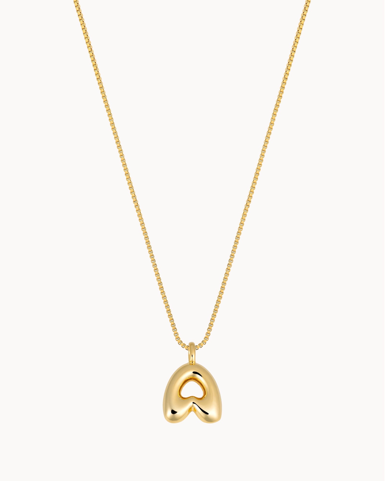 Bubble Initial 'A' Necklace in Gold