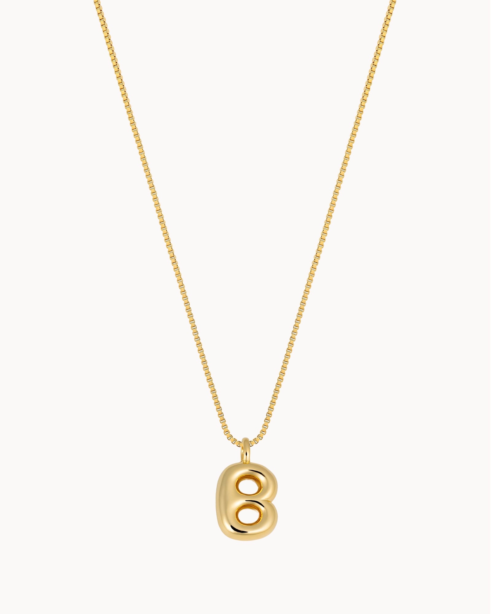Bubble Initial 'B' Necklace in Gold