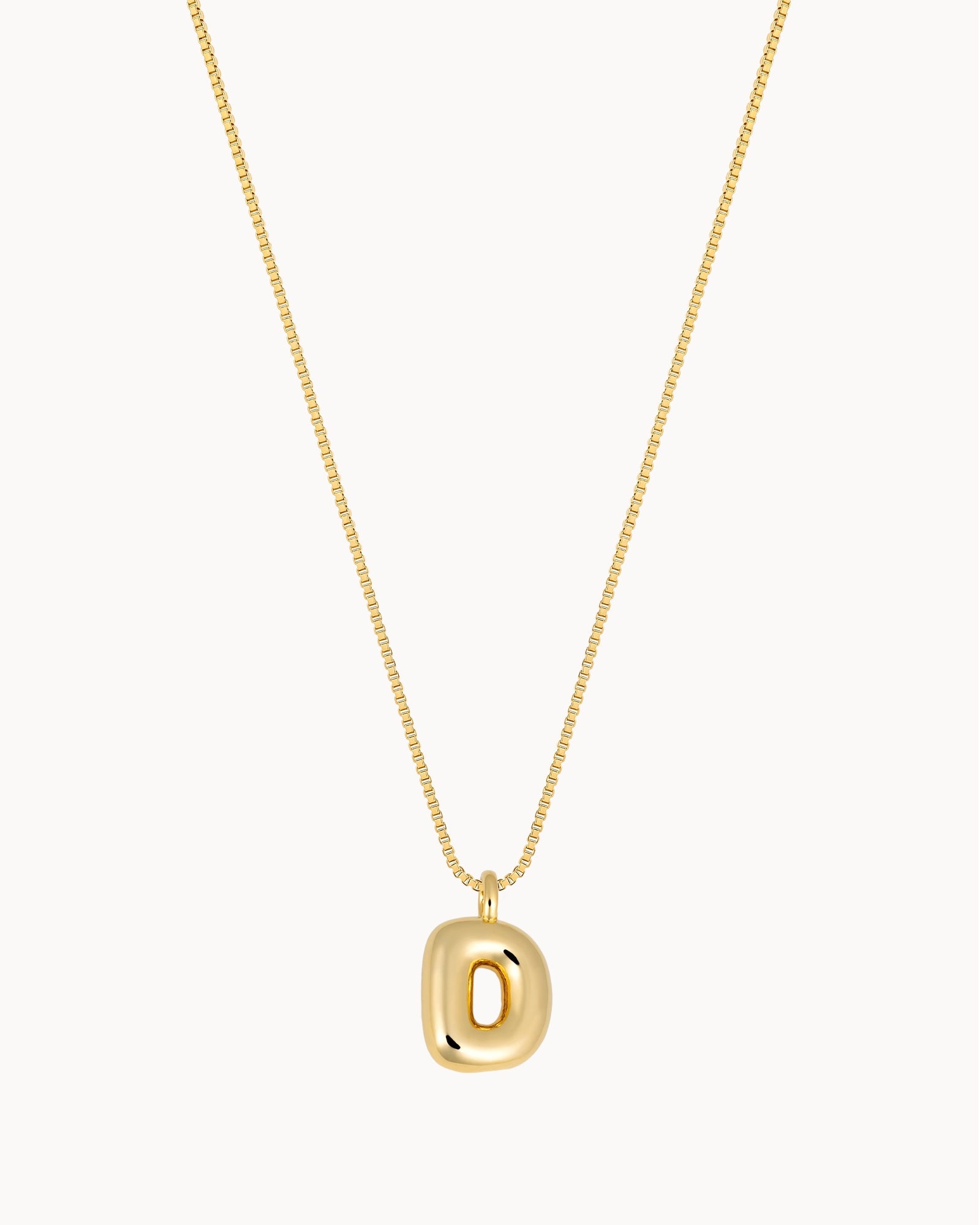 Bubble Initial 'D' Necklace in Gold