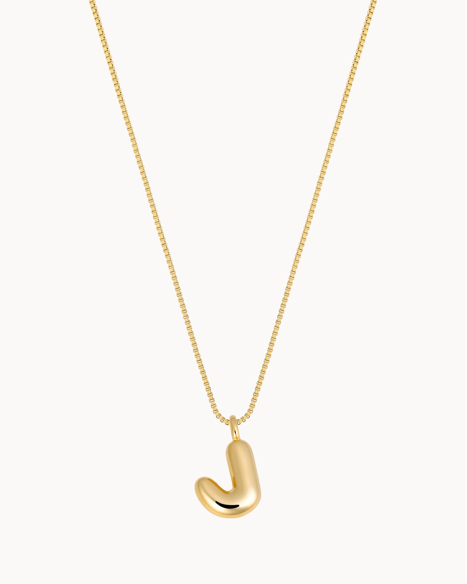 Bubble Initial 'J' Necklace in Gold