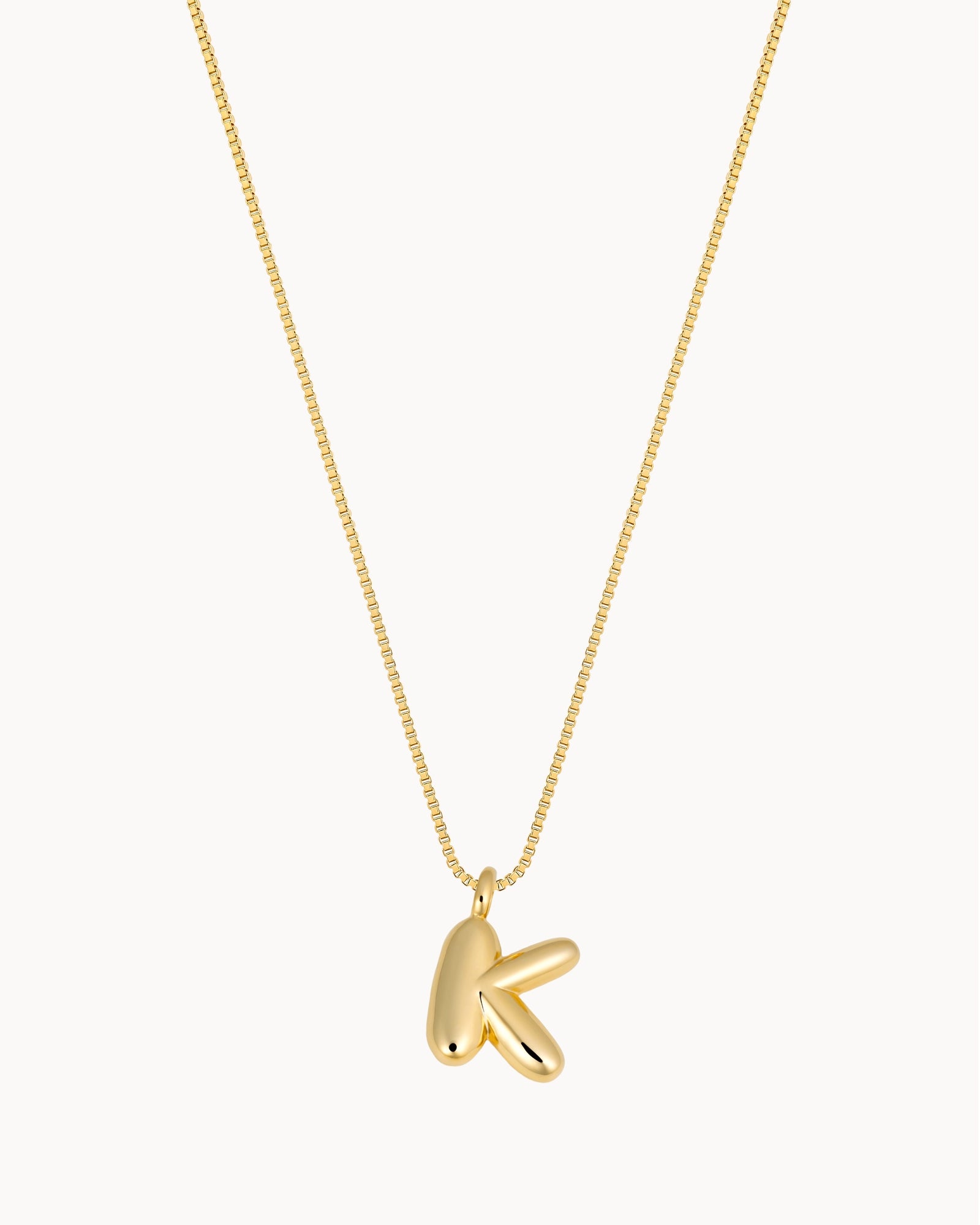 Bubble Initial 'K' Necklace in Gold