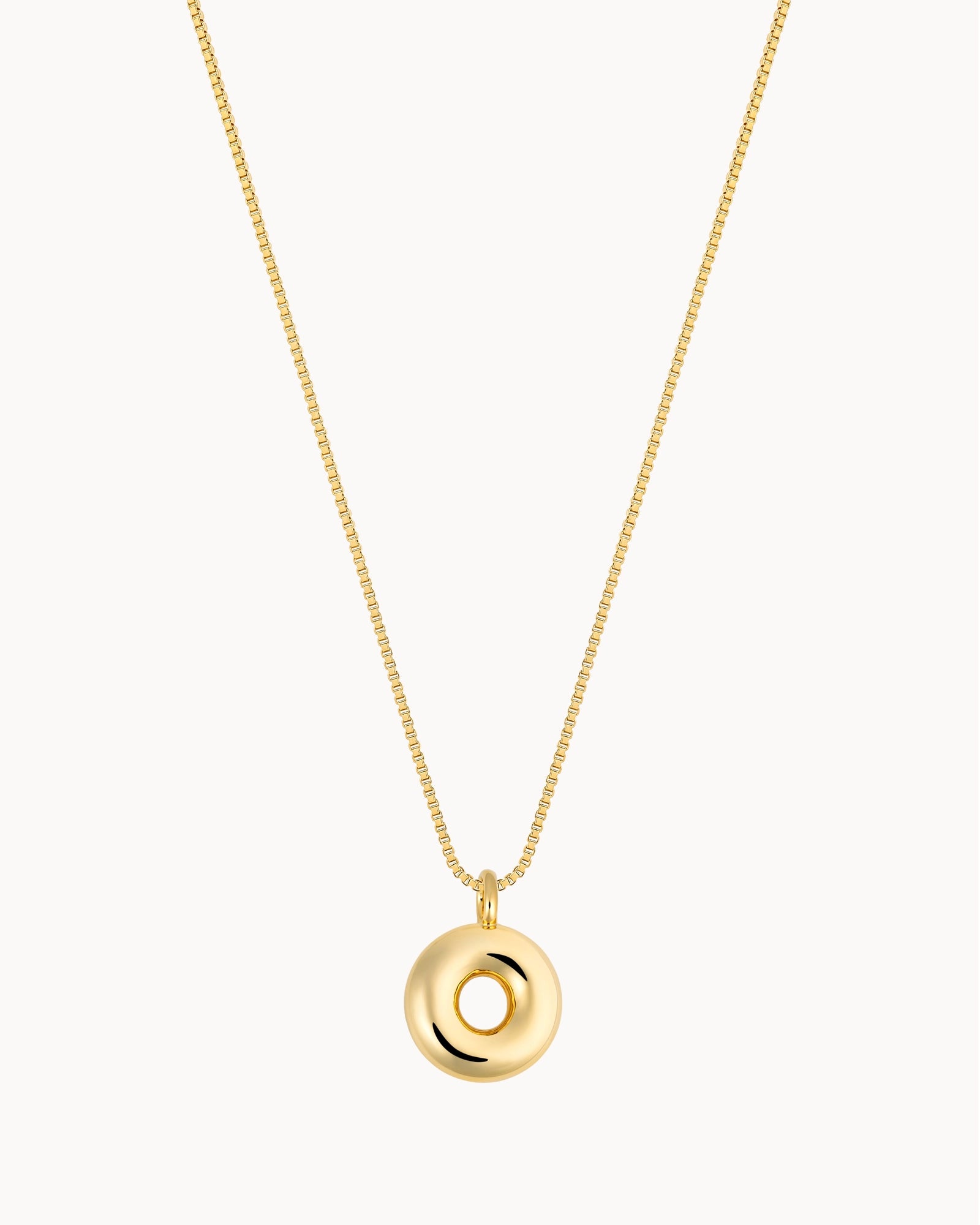 Bubble Initial 'O' Necklace in Gold