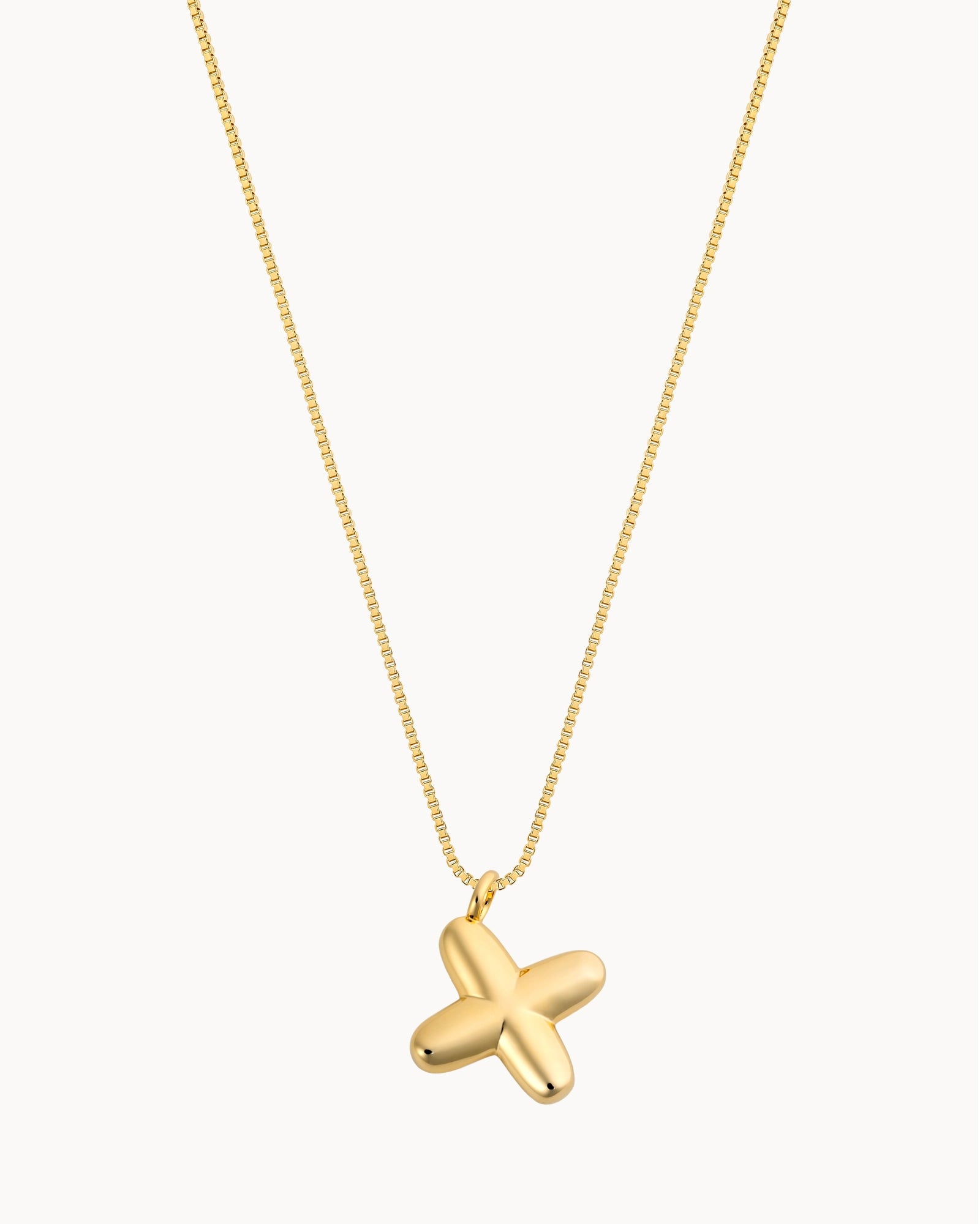 Bubble Initial 'X' Necklace in Gold