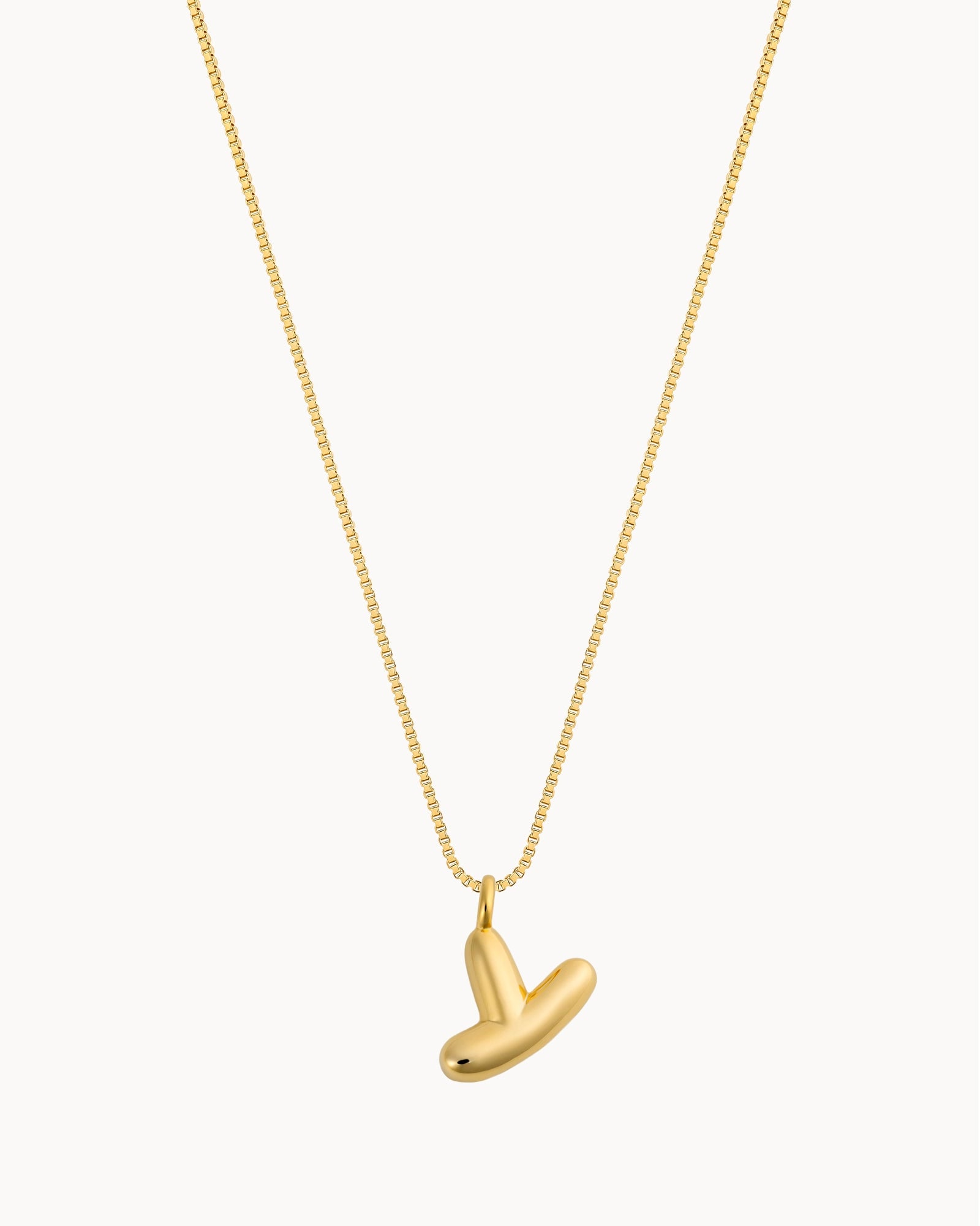 Bubble Initial 'Y' Necklace in Gold