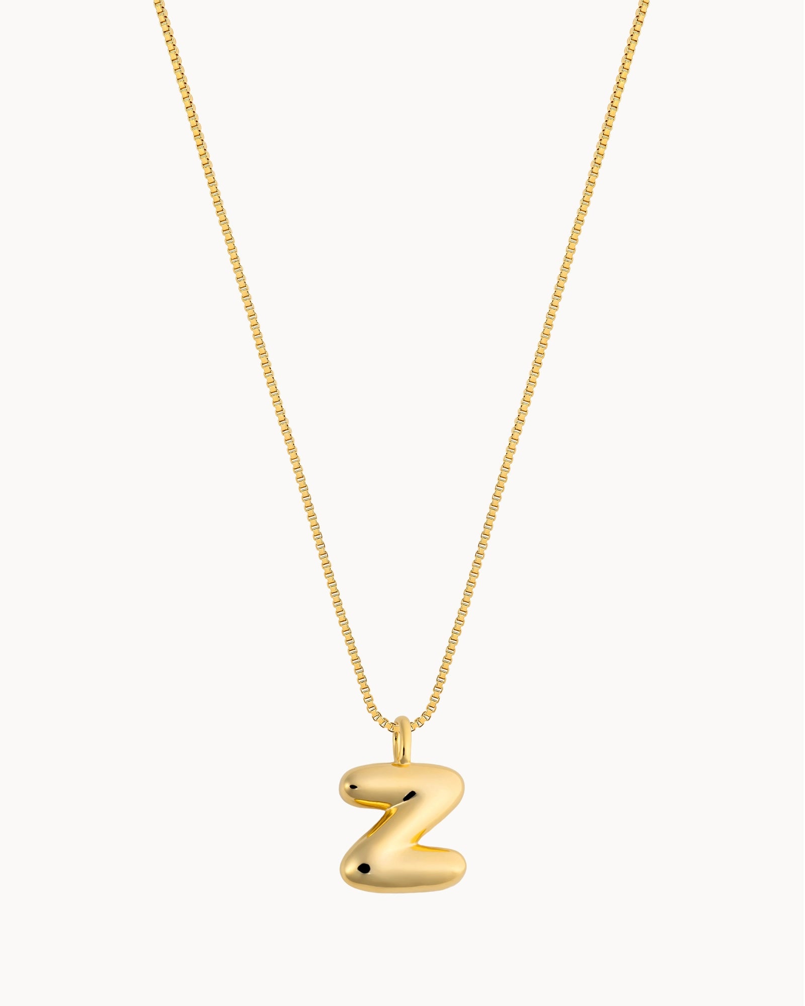 Bubble Initial 'Z' Necklace in Gold