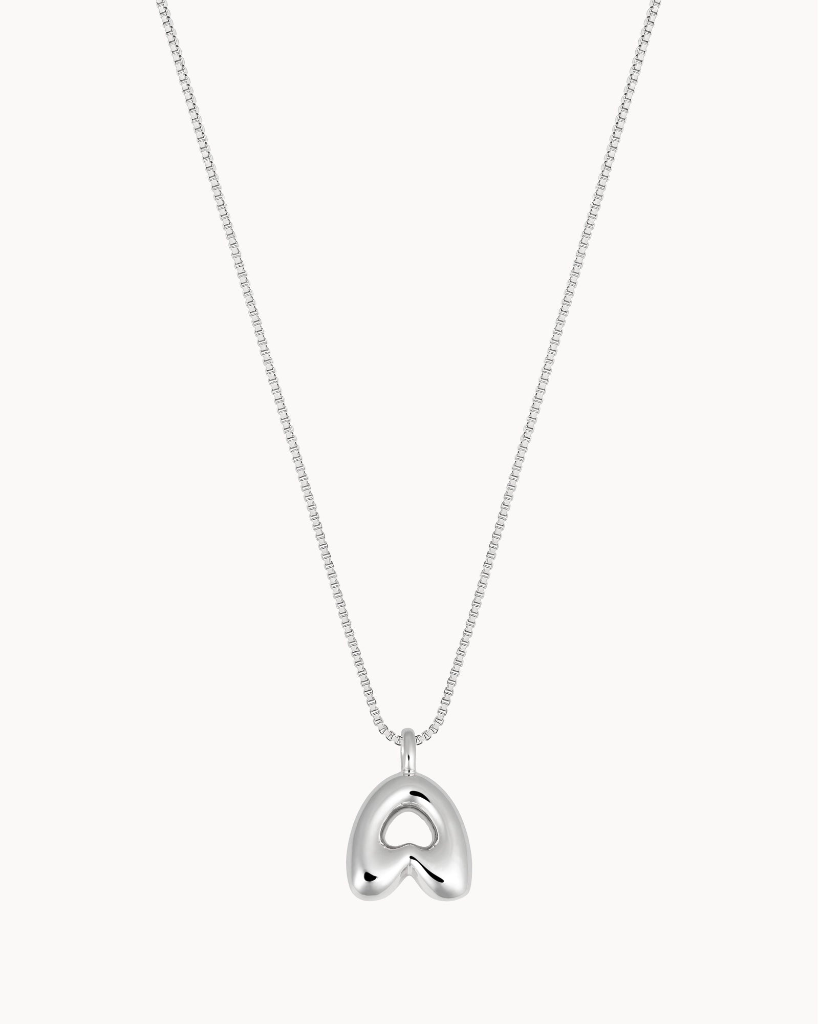 Bubble Initial 'A' Necklace in Silver