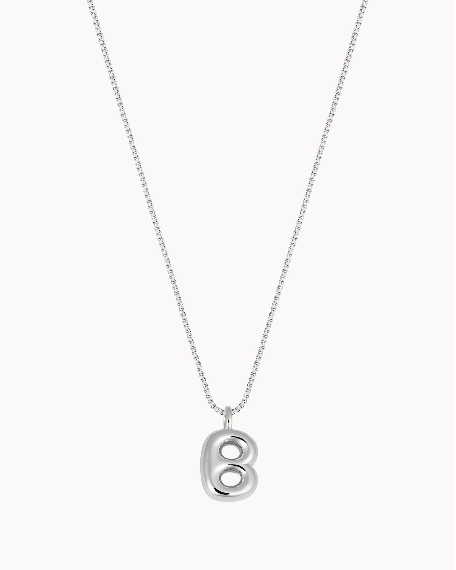 Bubble Initial 'B' Necklace in Silver