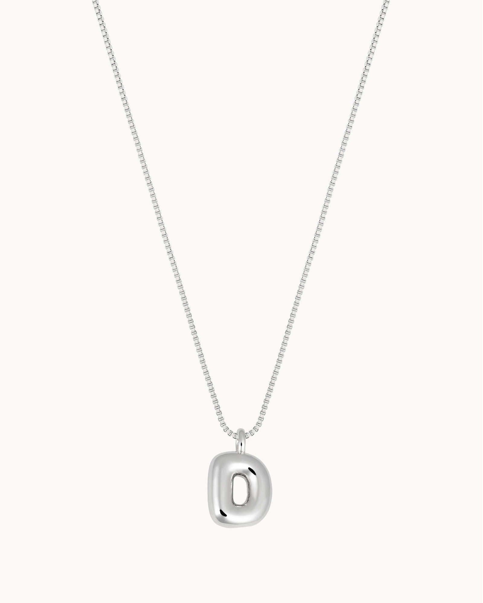 Bubble Initial 'D' Necklace in Silver