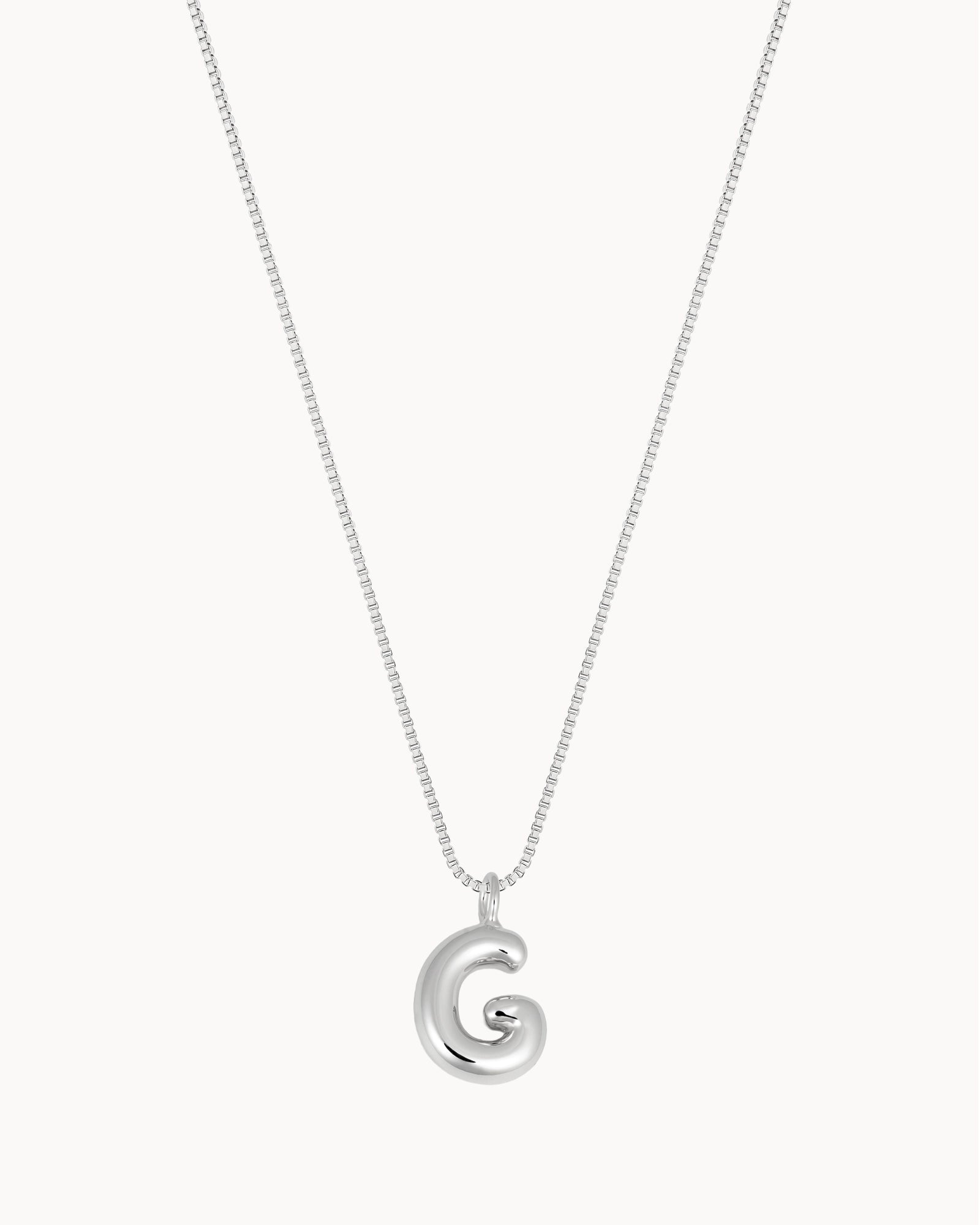Bubble Initial 'G' Necklace in Silver
