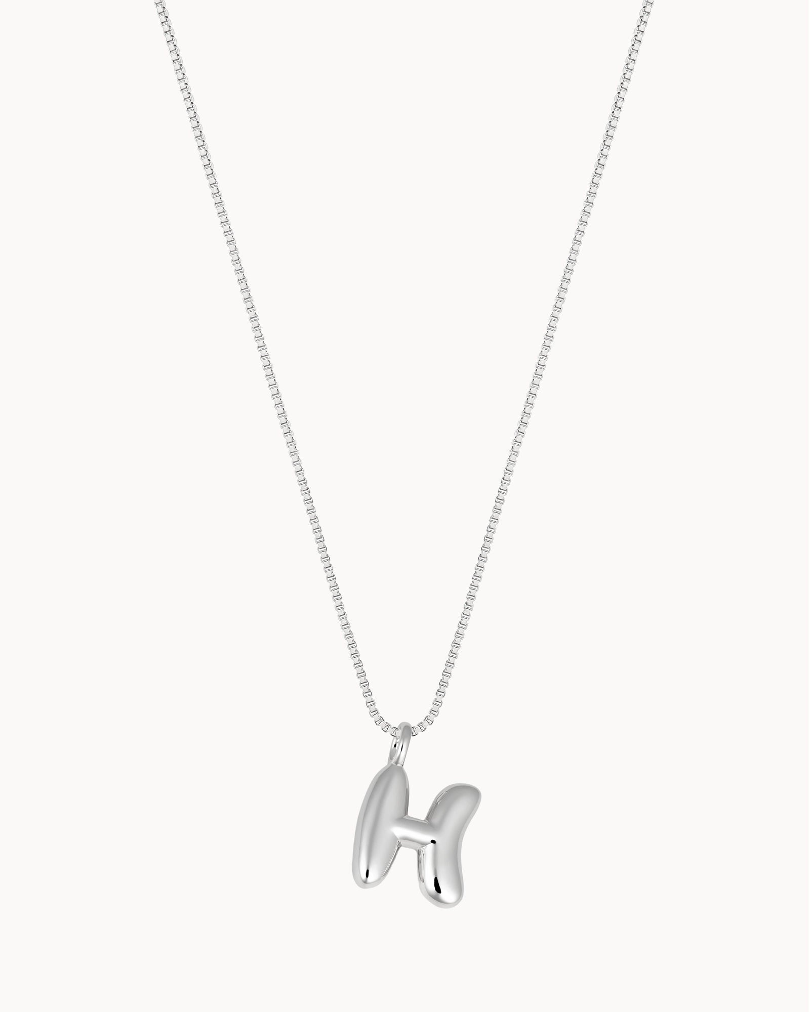 Bubble Initial 'H' Necklace in Silver
