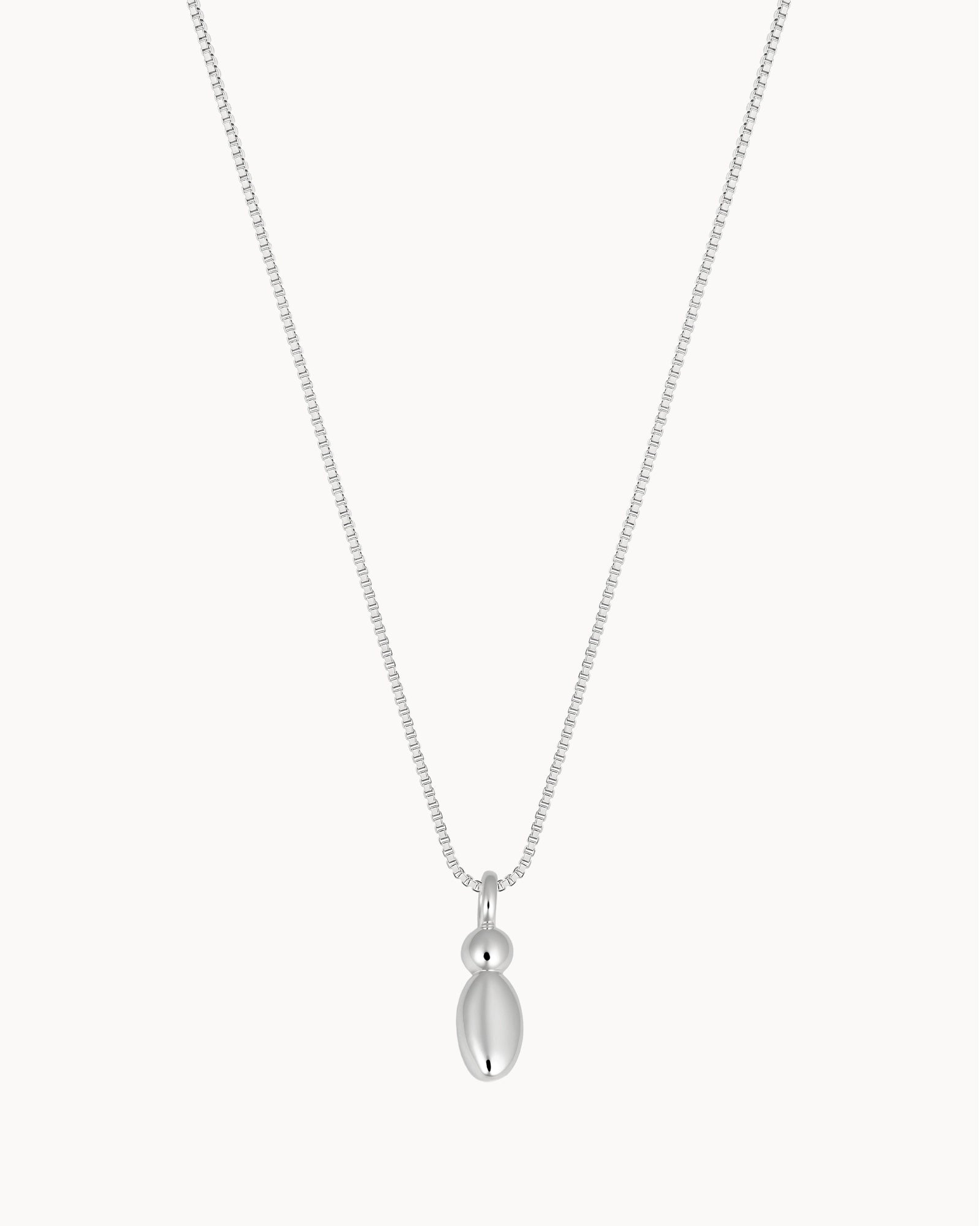 Bubble Initial 'I' Necklace in Silver