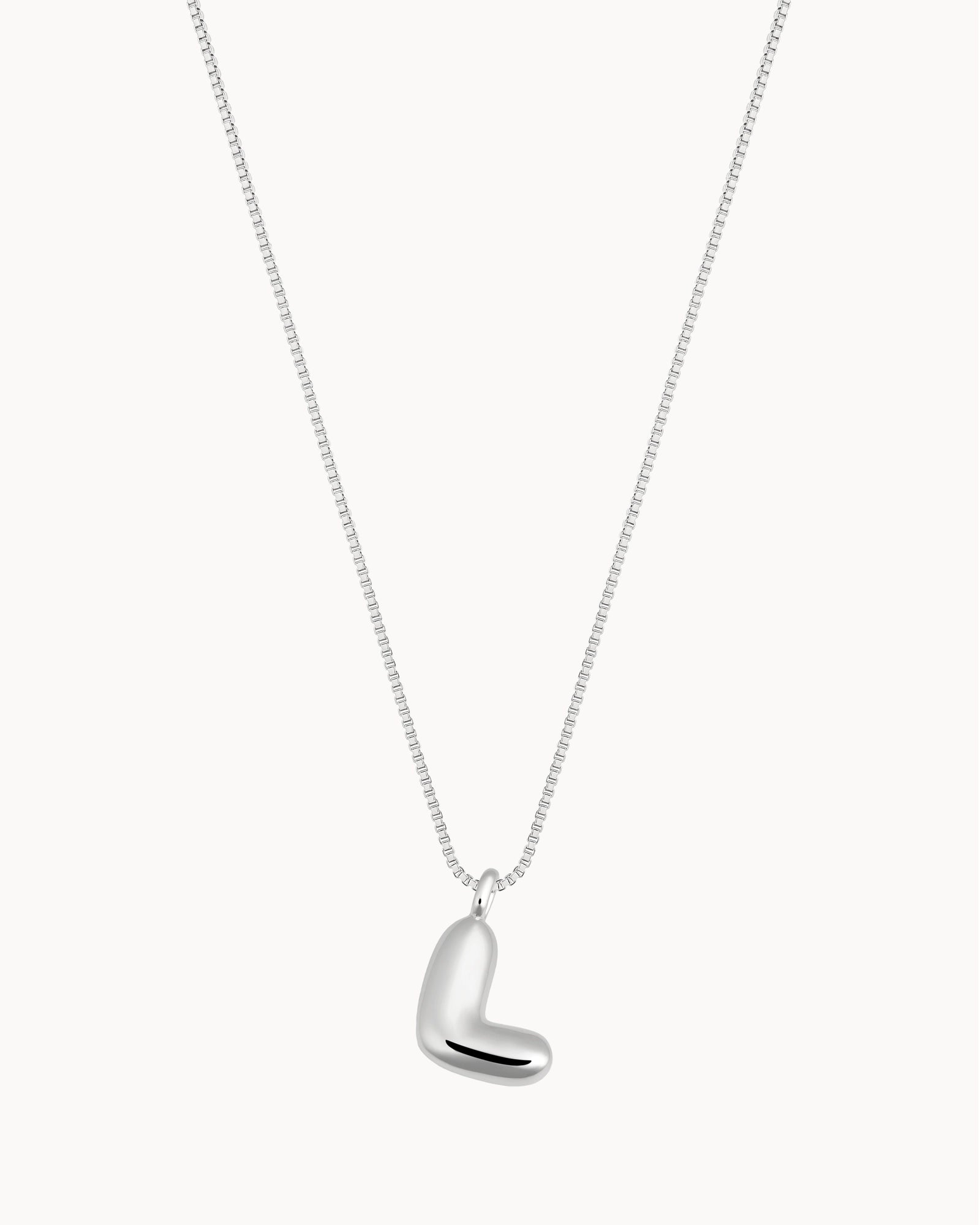 Bubble Initial 'L' Necklace in Silver