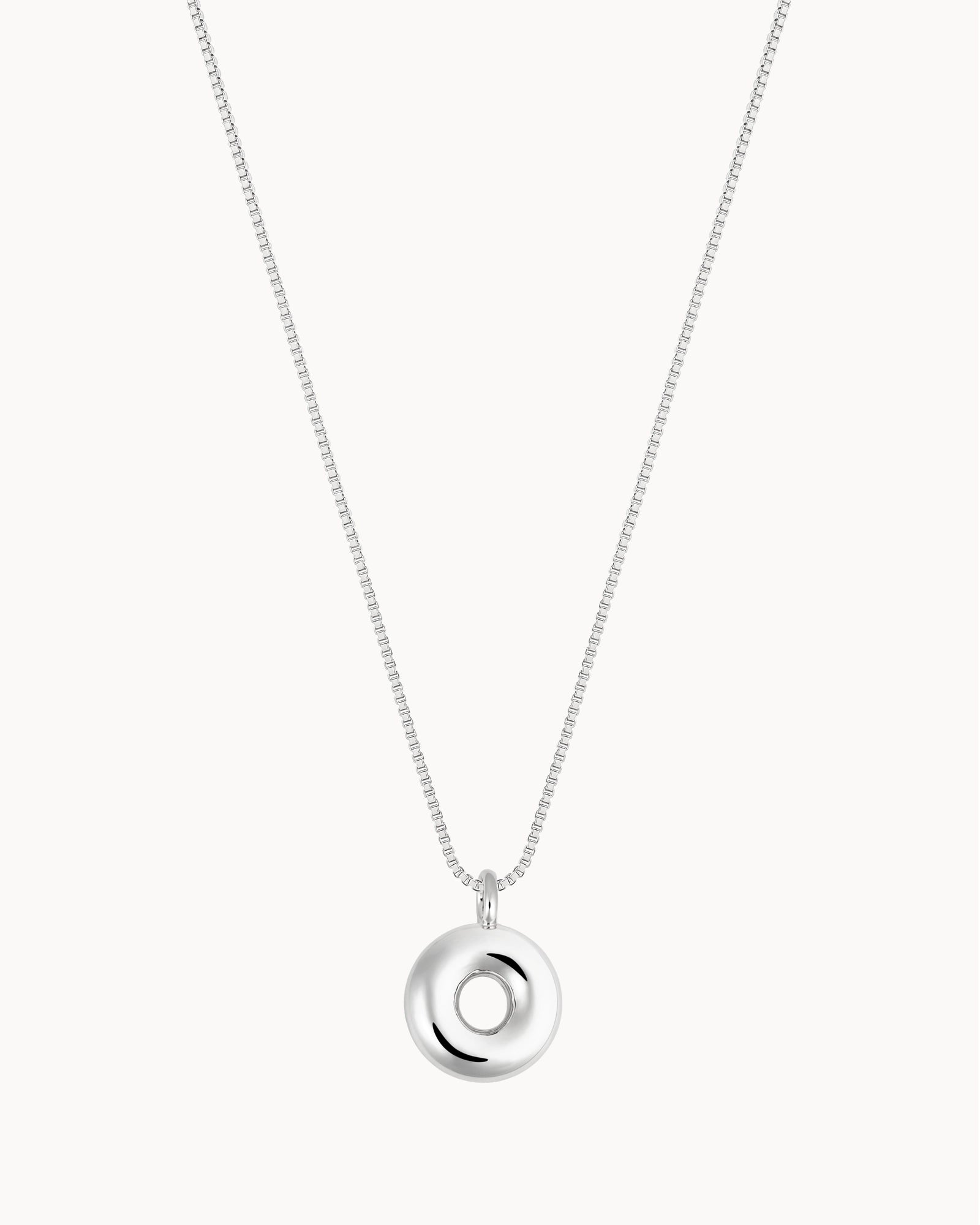Bubble Initial 'O' Necklace in Silver