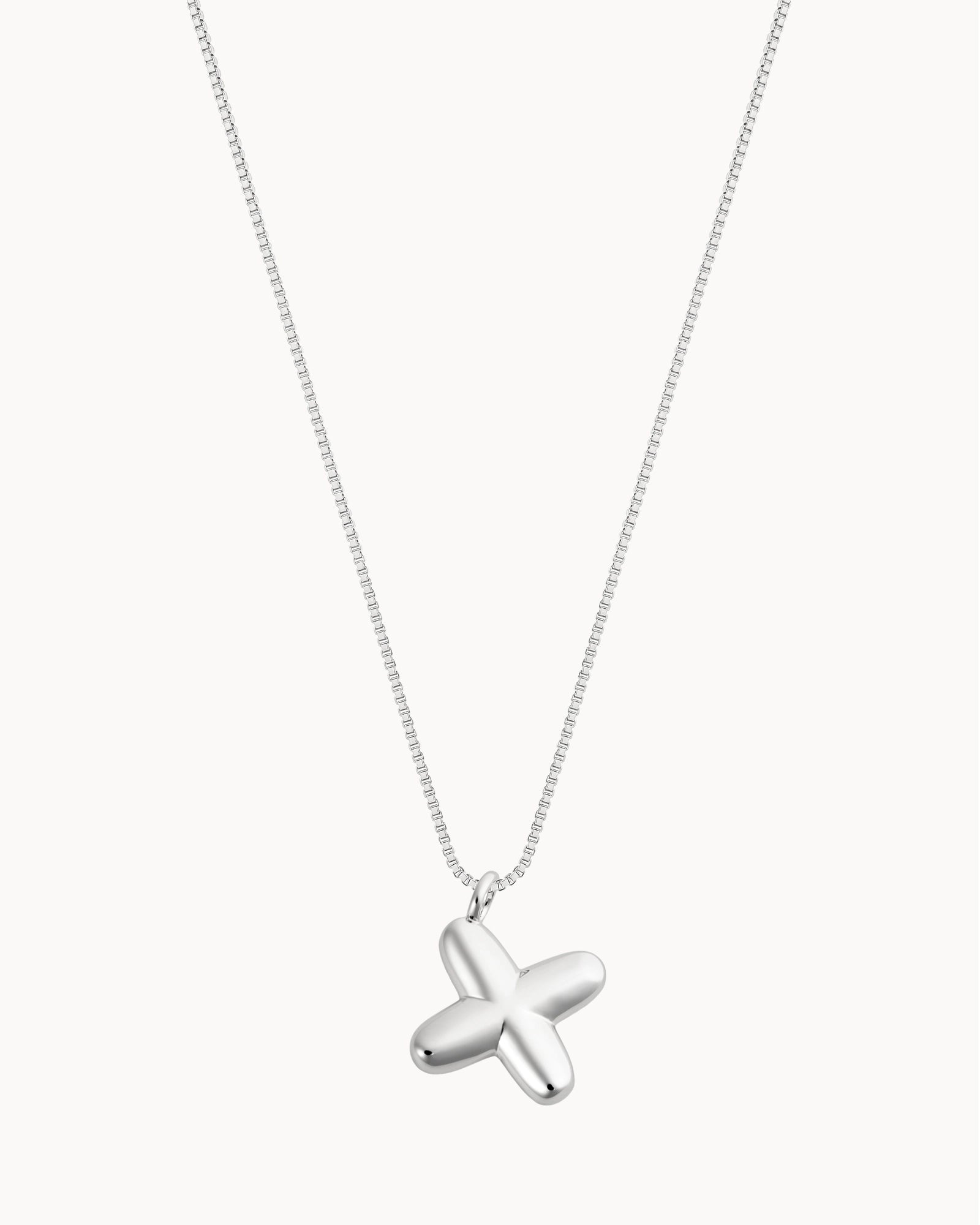 Bubble Initial 'X' Necklace in Silver