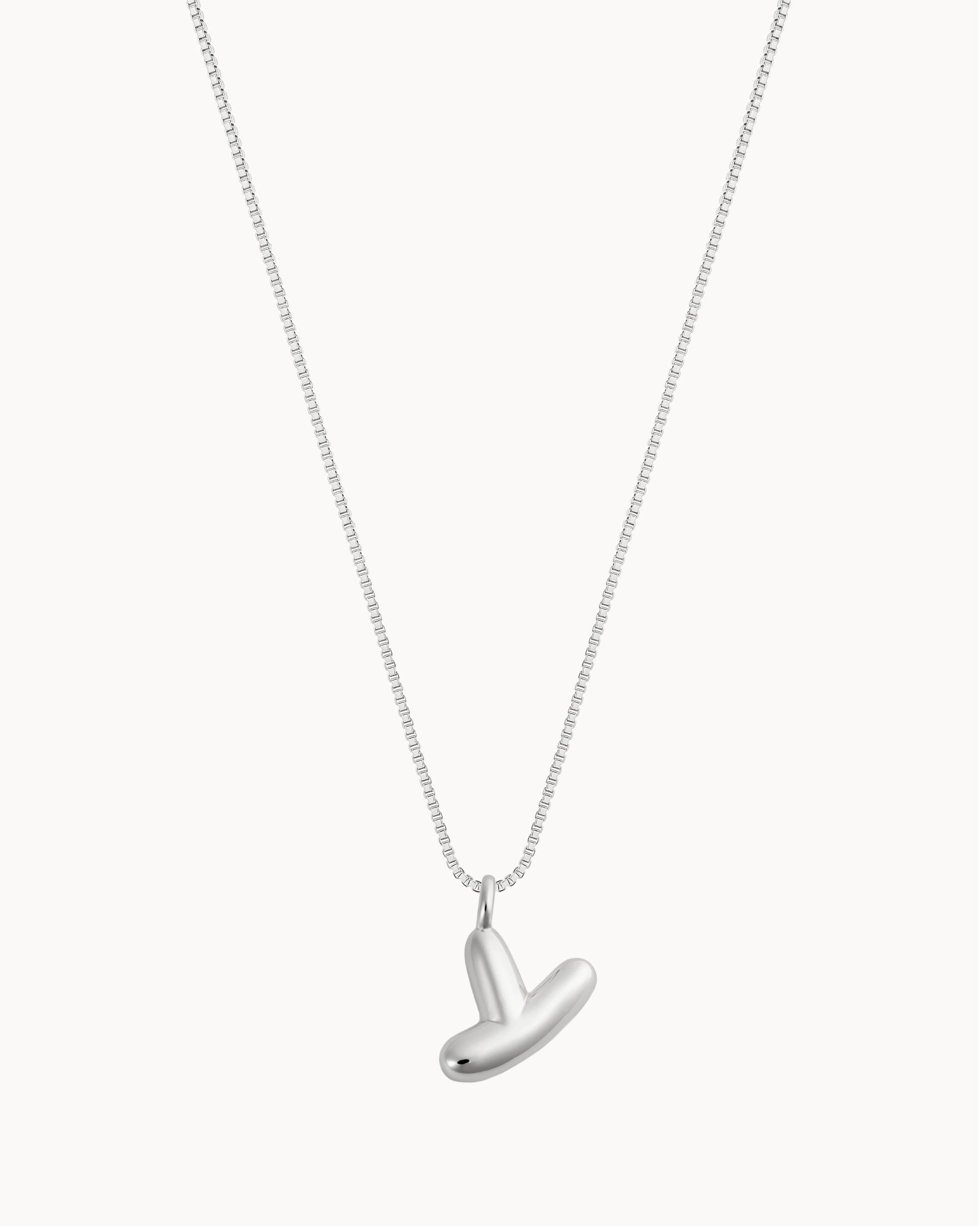 Bubble Initial 'Y' Necklace in Silver