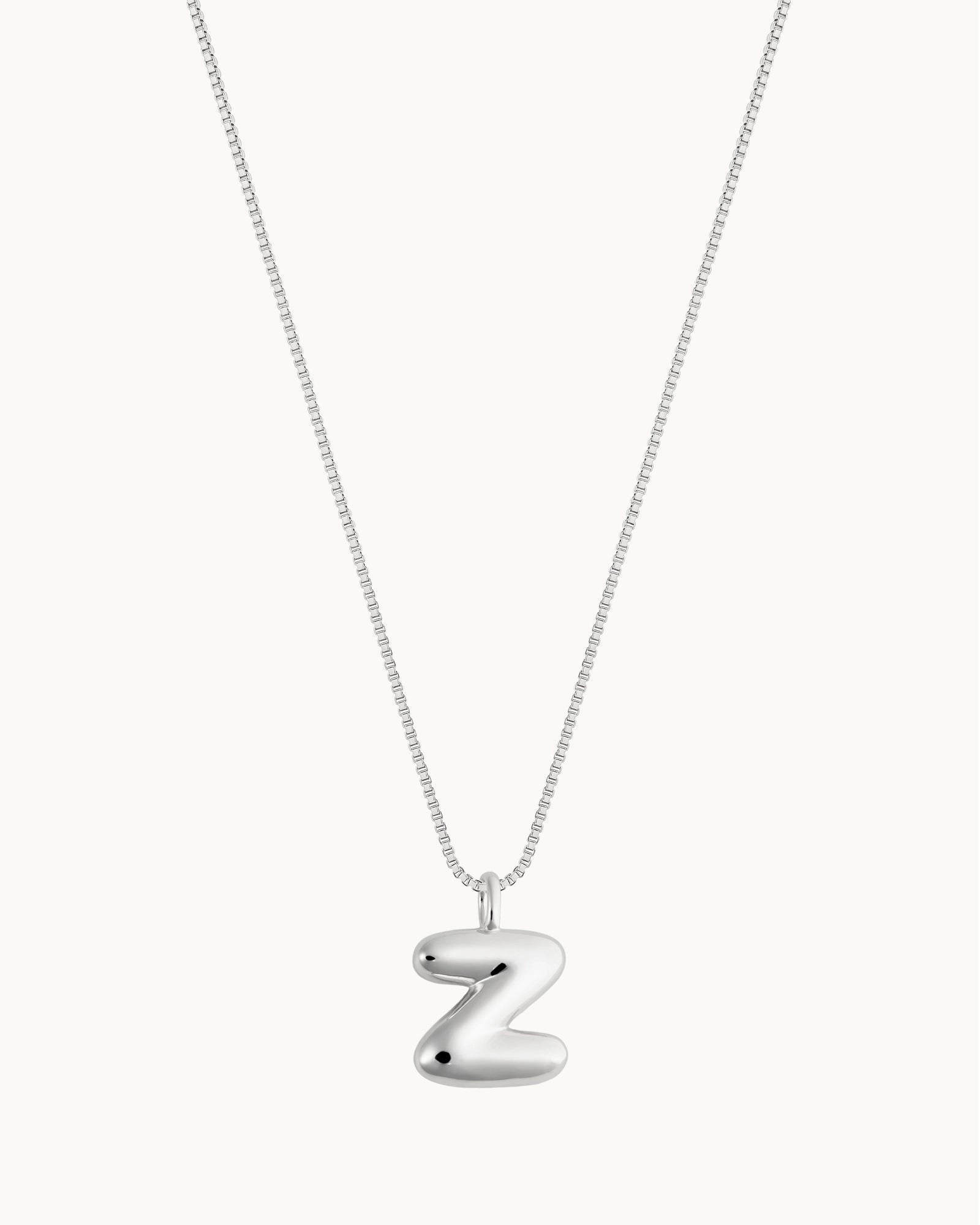 Bubble Initial 'Z' Necklace in Silver