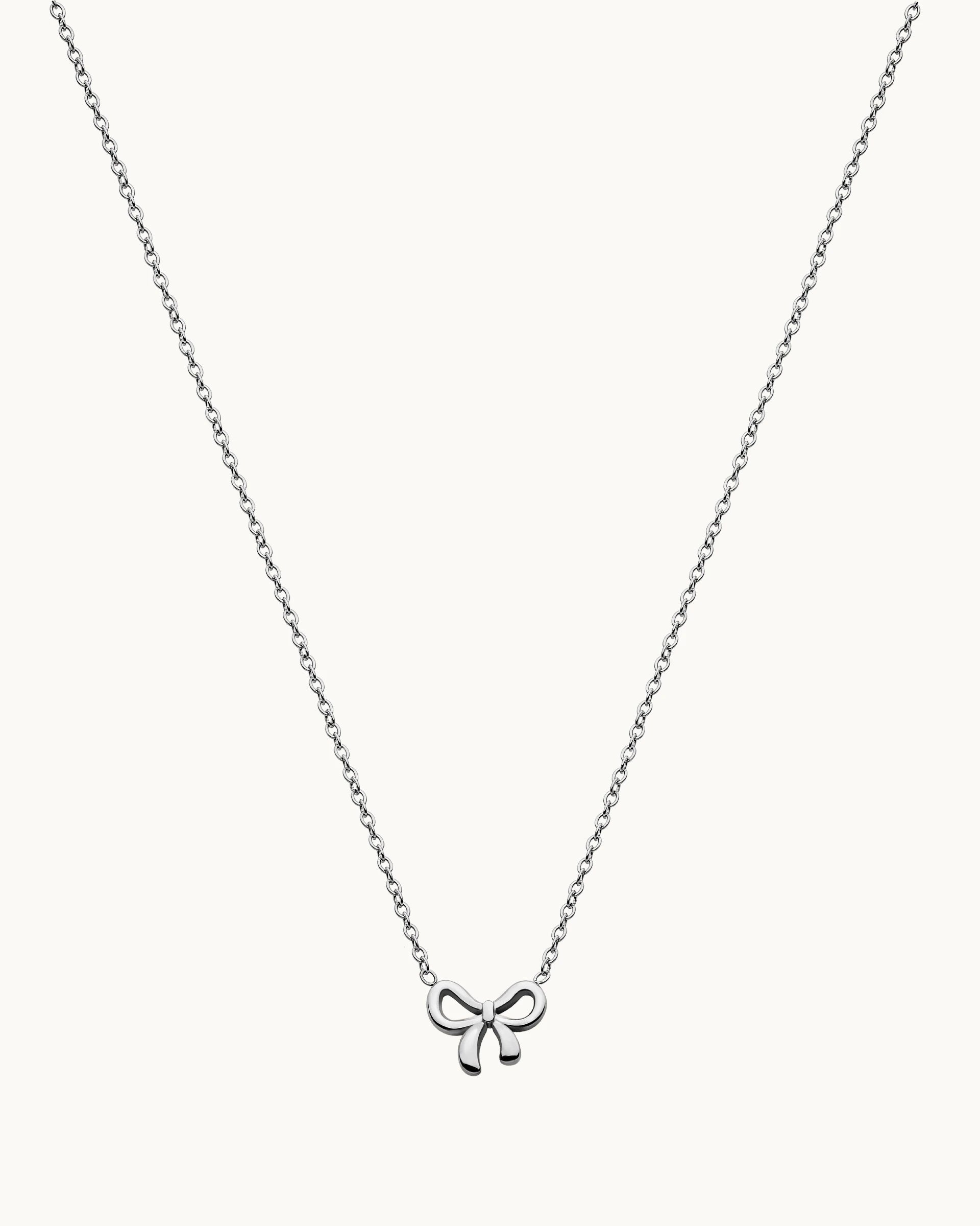 Aliana Bow Necklace in Silver