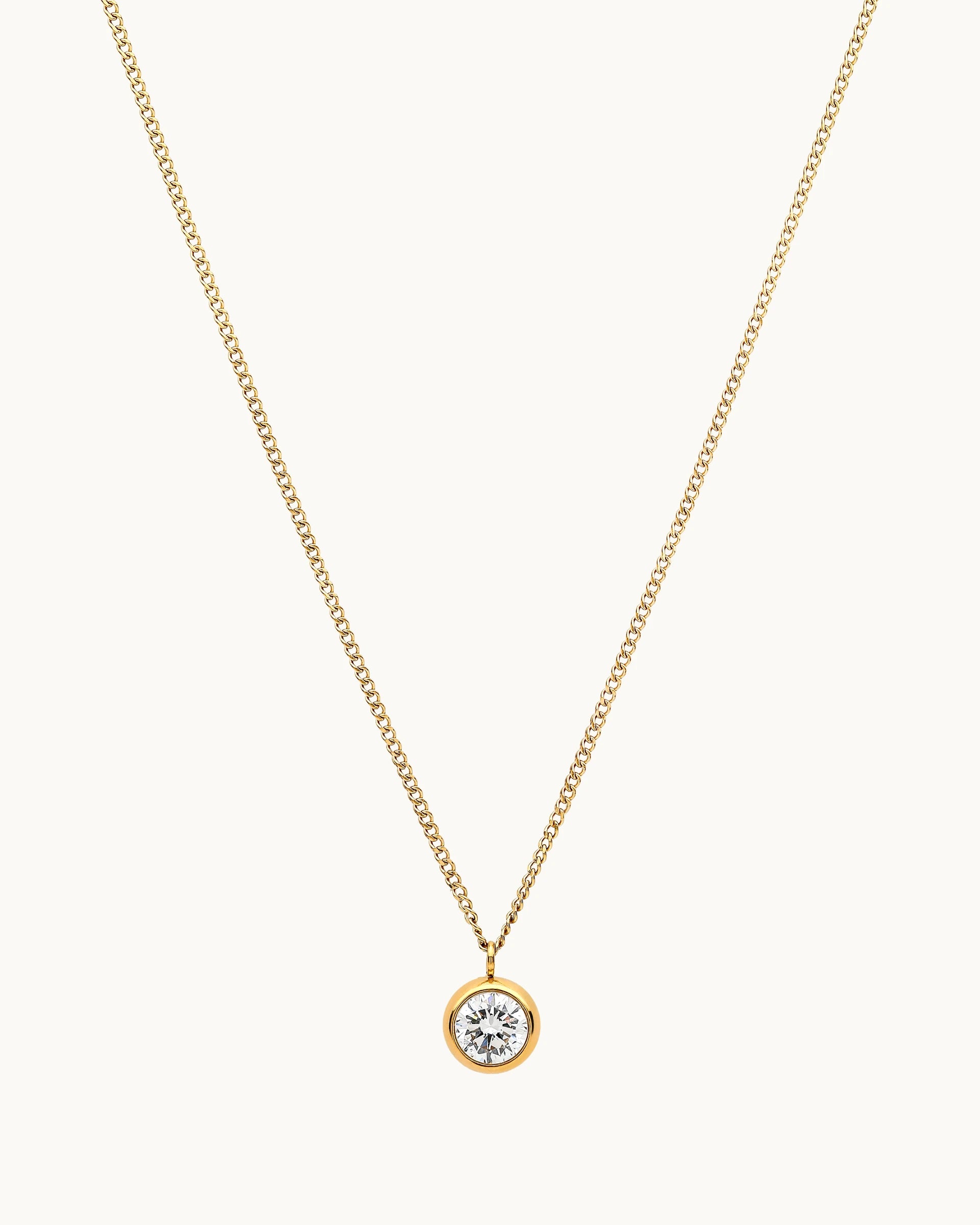 Jaylin Bezel Necklace in Gold