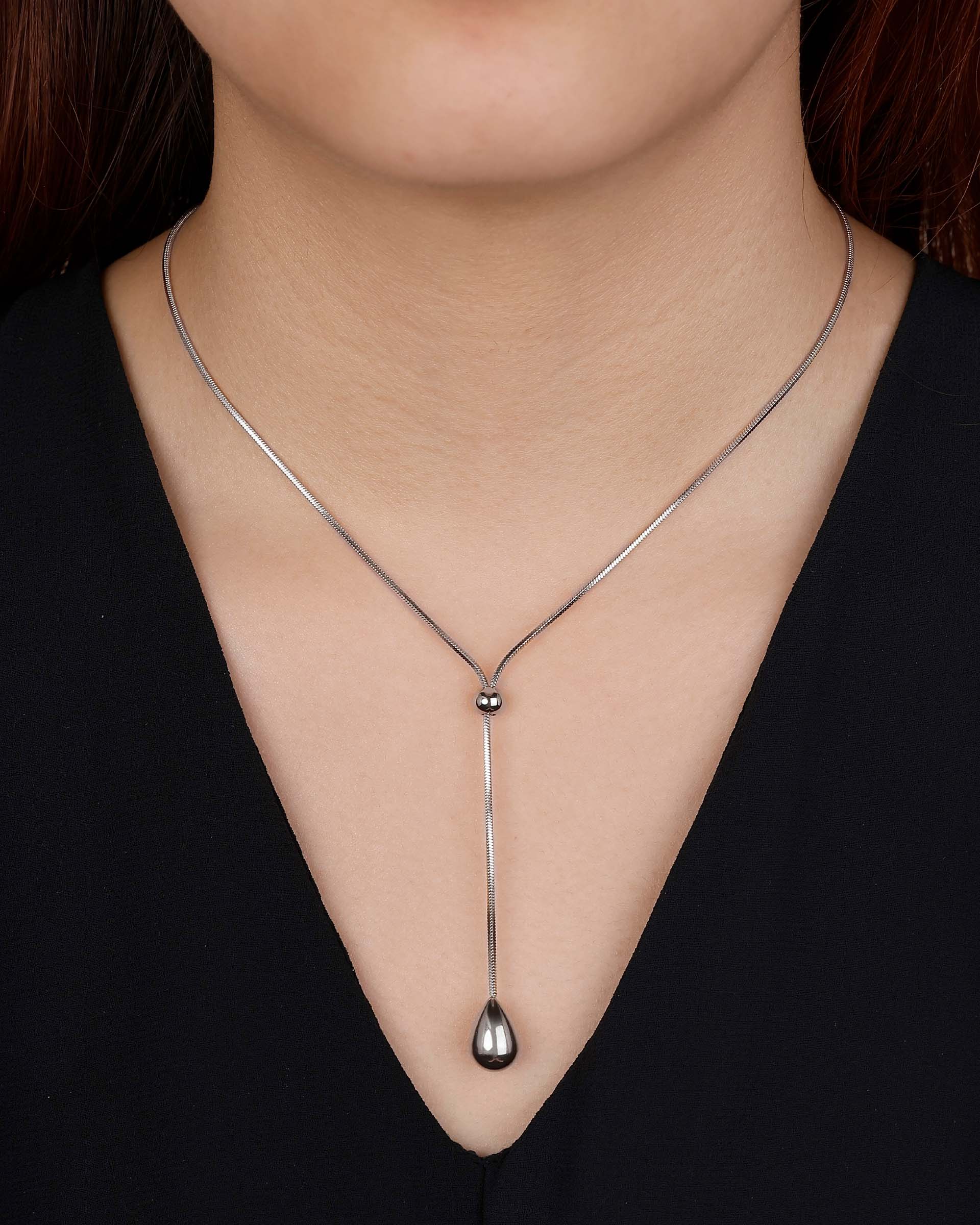 Harmony Lariat Necklace in Silver