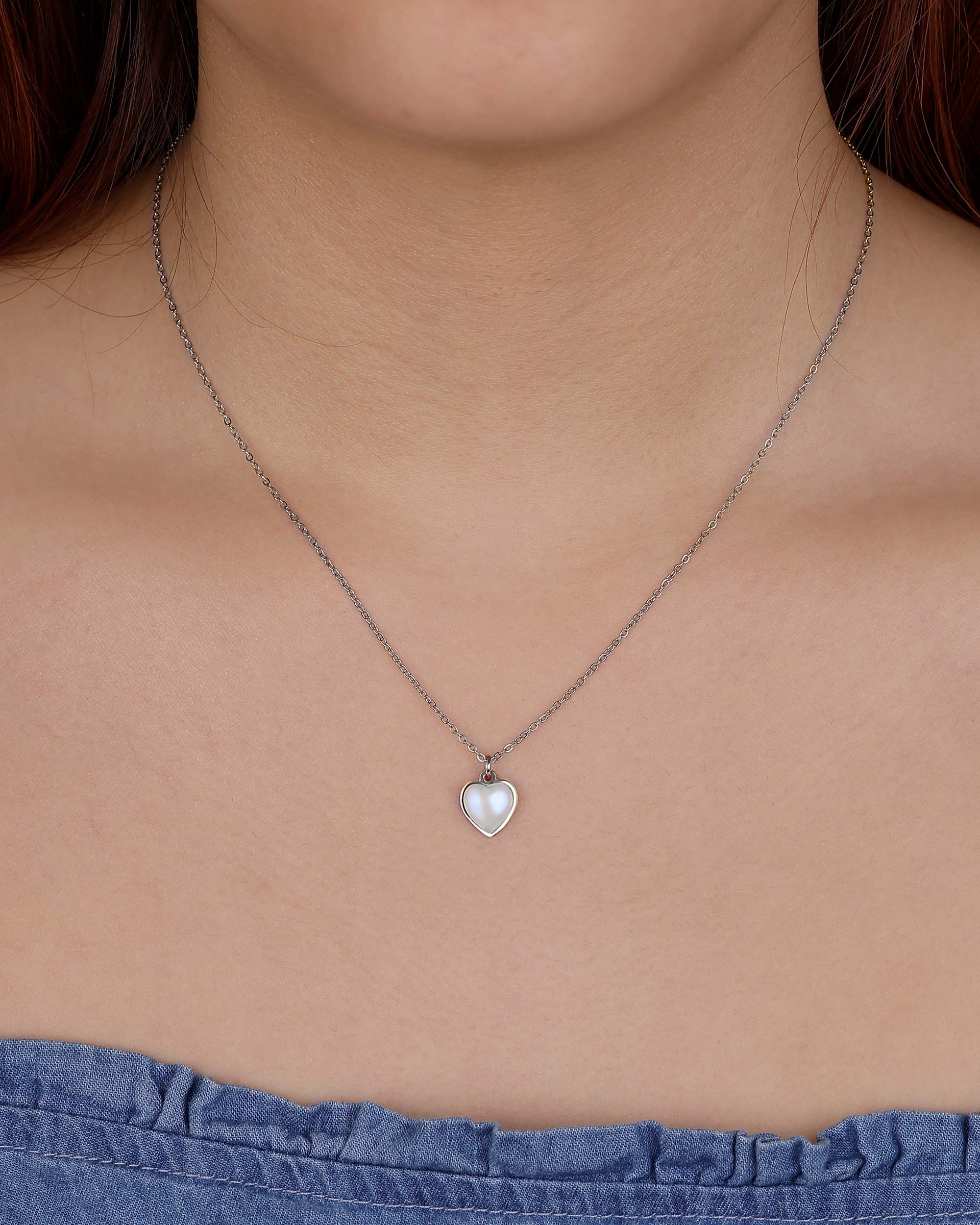 Juliet Heart Necklace in Silver